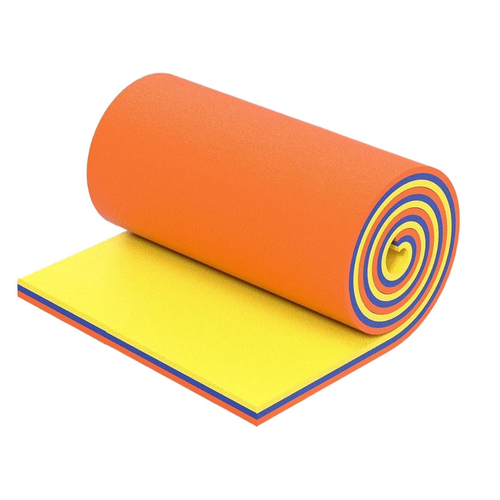 Vaveren Vaveren Water Float Mat Floats Mattress Play Float Raft for Pool Roll up Float Raft Float Pad for Lake River Beach Boat Adults, Yellow Blue Orange