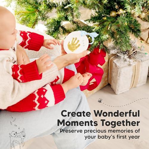 KeaBabies Baby Hand and Footprint Kit - Personalized Baby Foot Printing Kit for Newborn - Baby Footprint Kit for Toddlers - Baby Keepsake Handprint Kit - Baby Handprint Ornament Maker (Multi-Colored)