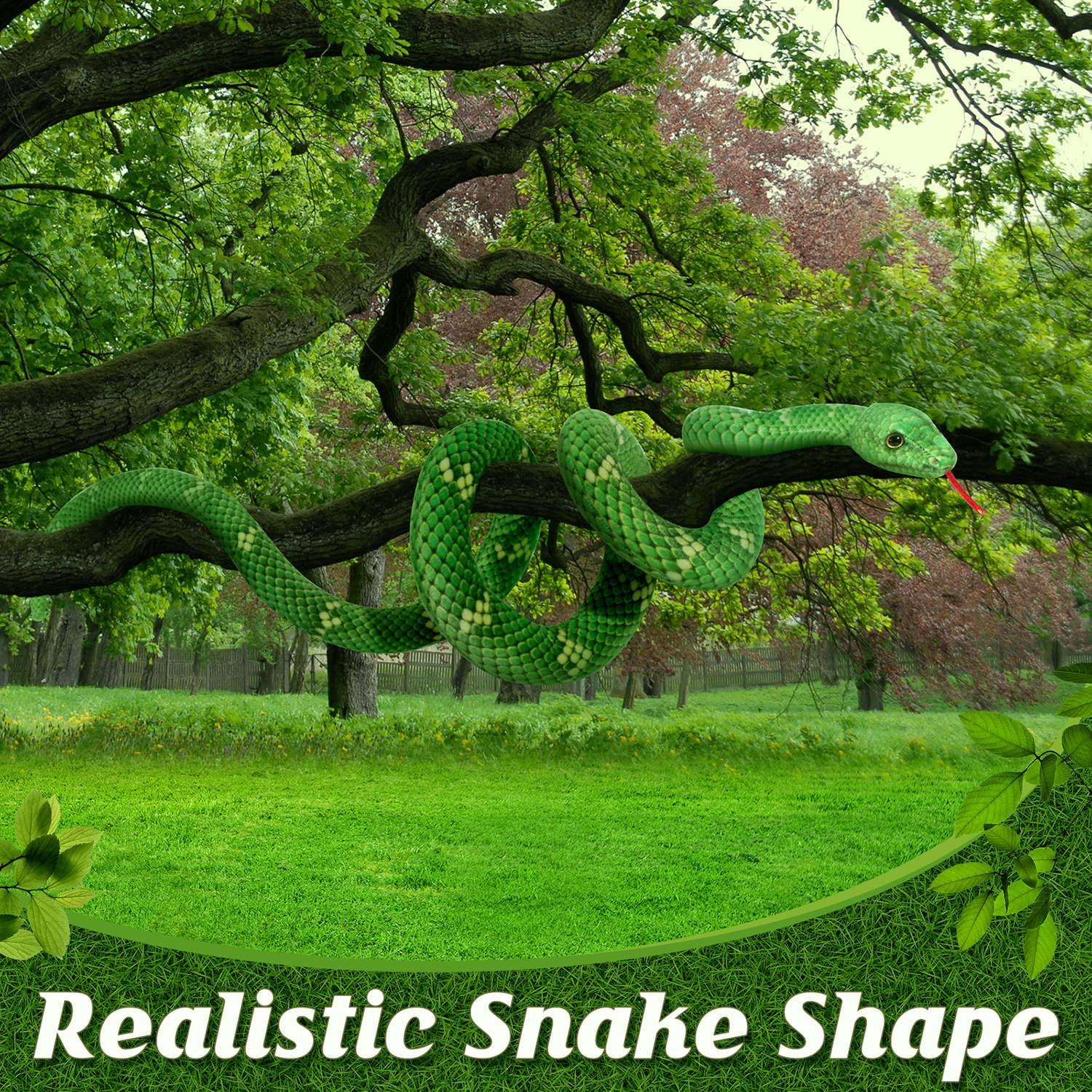 MGZTTHW MGZTTHW Snake Plush, 71 in Stuffed Snake Animal, Large Toy Snakes for Kids, Giant Stuffed Animals Snake, Lifelike Plush Snake for Birthday Present Party Prank Prop (Green)