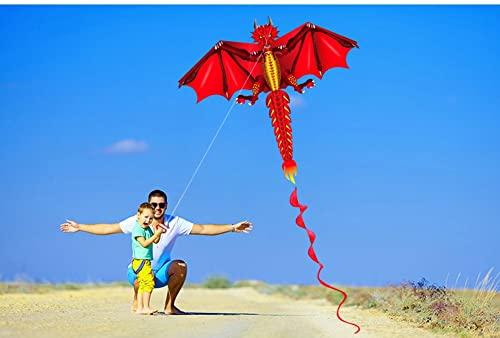 LSDRALOBBEB 1.6M Dinosaur Kite Outdoor Kids Toy for Beginners Very Easy to Kite, Great Gift LSDRALOBBEB 0401(Color:B,Size:)