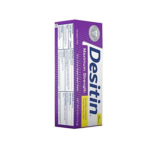 Desitin Desitin Maximum Strength Baby Diaper Rash Cream with 40% Zinc Oxide for Treatment, Relief & Prevention, Hypoallergenic, Phthalate- & Paraben-Free Paste, 4 oz