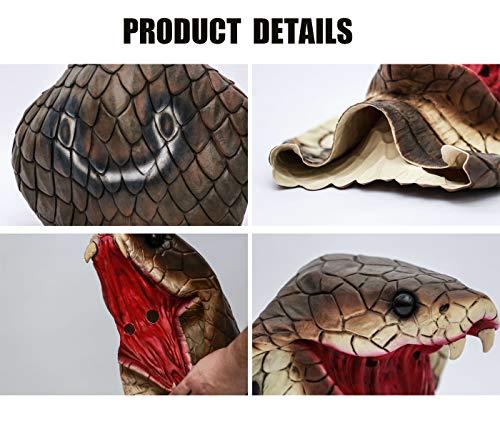 Creepy Party Creepy Party Cobra Costume Novelty Halloween Costume Party Latex Animal Cobra Head Mask Snake