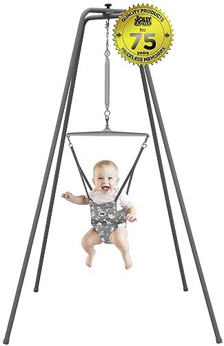 Jolly Jumper Jolly Jumper *Elite* Safari Print Saddle - The Original Jolly Jumper with Stand. Trusted by Parents to Provide Fun for Babies and to Create Cherished Memories for Families for Over 75 Years.