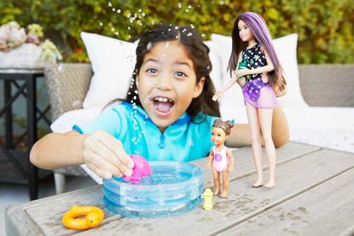 Barbie Barbie Skipper Babysitters Inc Playset with Skipper Doll, Color-Change Small Doll, Pool, Squirt Whale Toy & Accessories