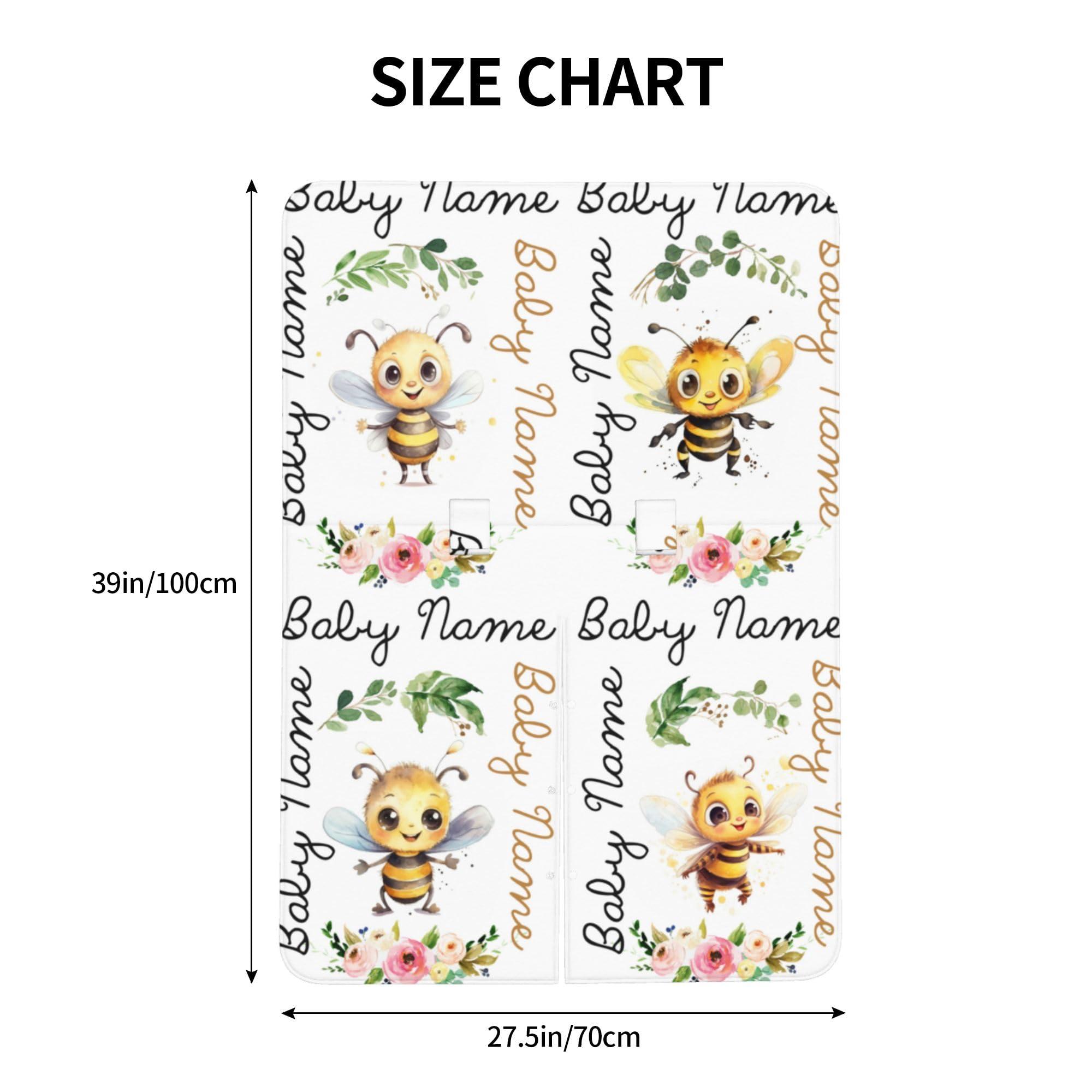 Novusopt Custom Baby Car Seat Covers with Name Personalized Car Seat Canopy Covers for Newborn Honey Bee Nursing Breastfeeding Cover Infant CarSeat Canopies for Babies Minky Baby Blanket