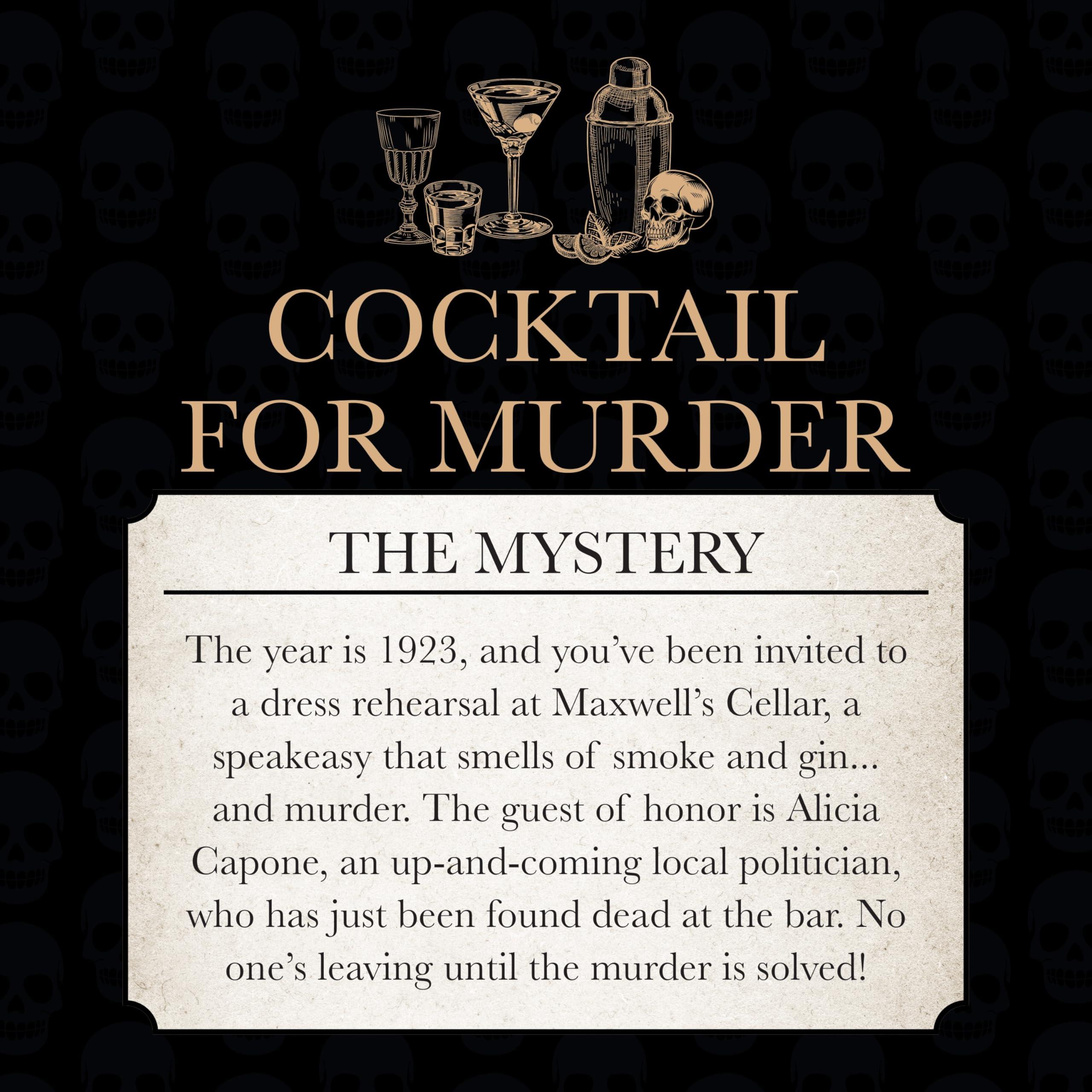 Murder Mystery Party Murder Mystery Party, Cocktail for Murder Murder Mystery Party Game for 6 Players Ages 16 and up, a Role Play Dinner Party Mystery Game