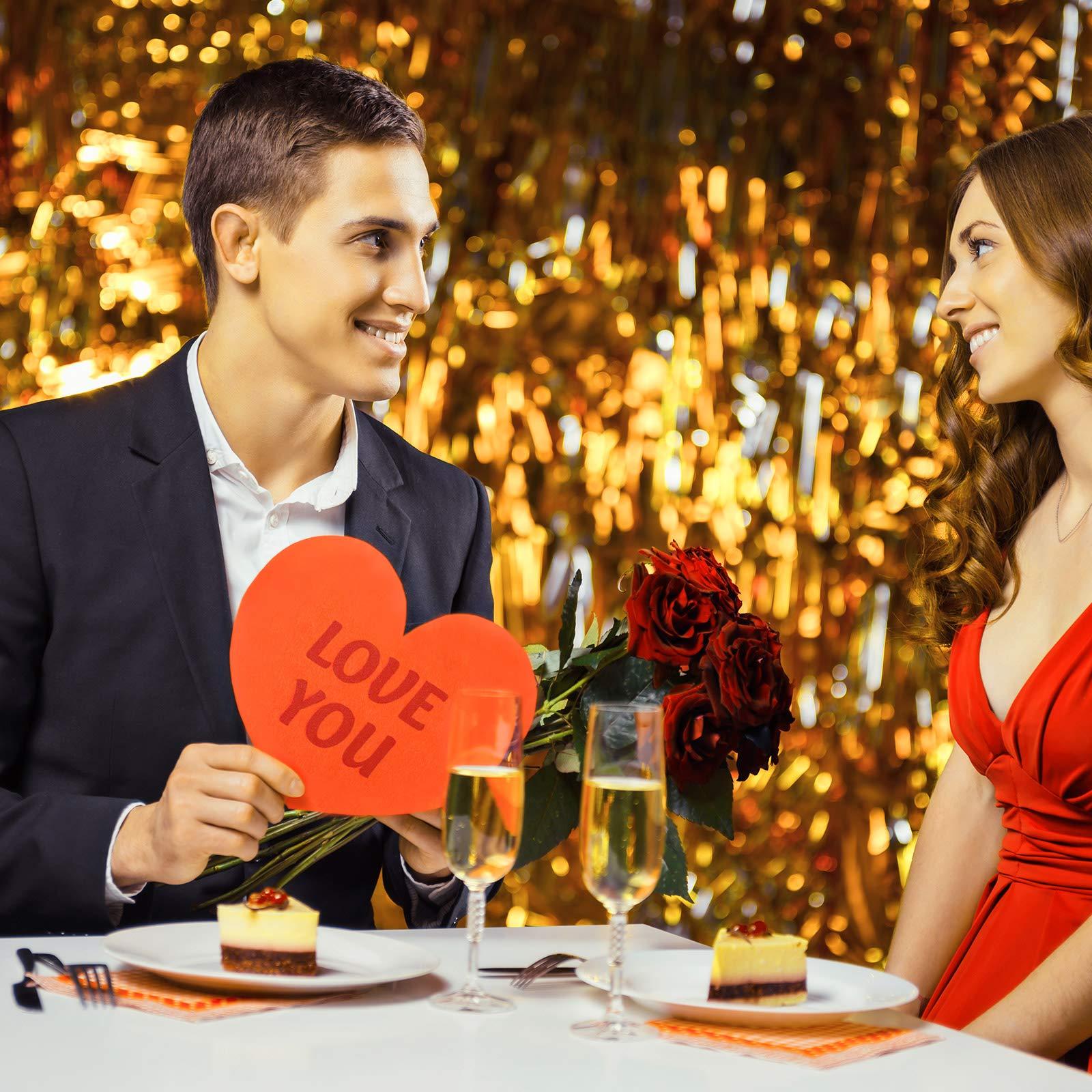 Tatuo Tatuo 16 Pieces Valentine Felt Conversation Hearts Garlands Decorations Double Sided Letter Hanging Candy Heart for Tree Party Supplies, 8.3 Inches