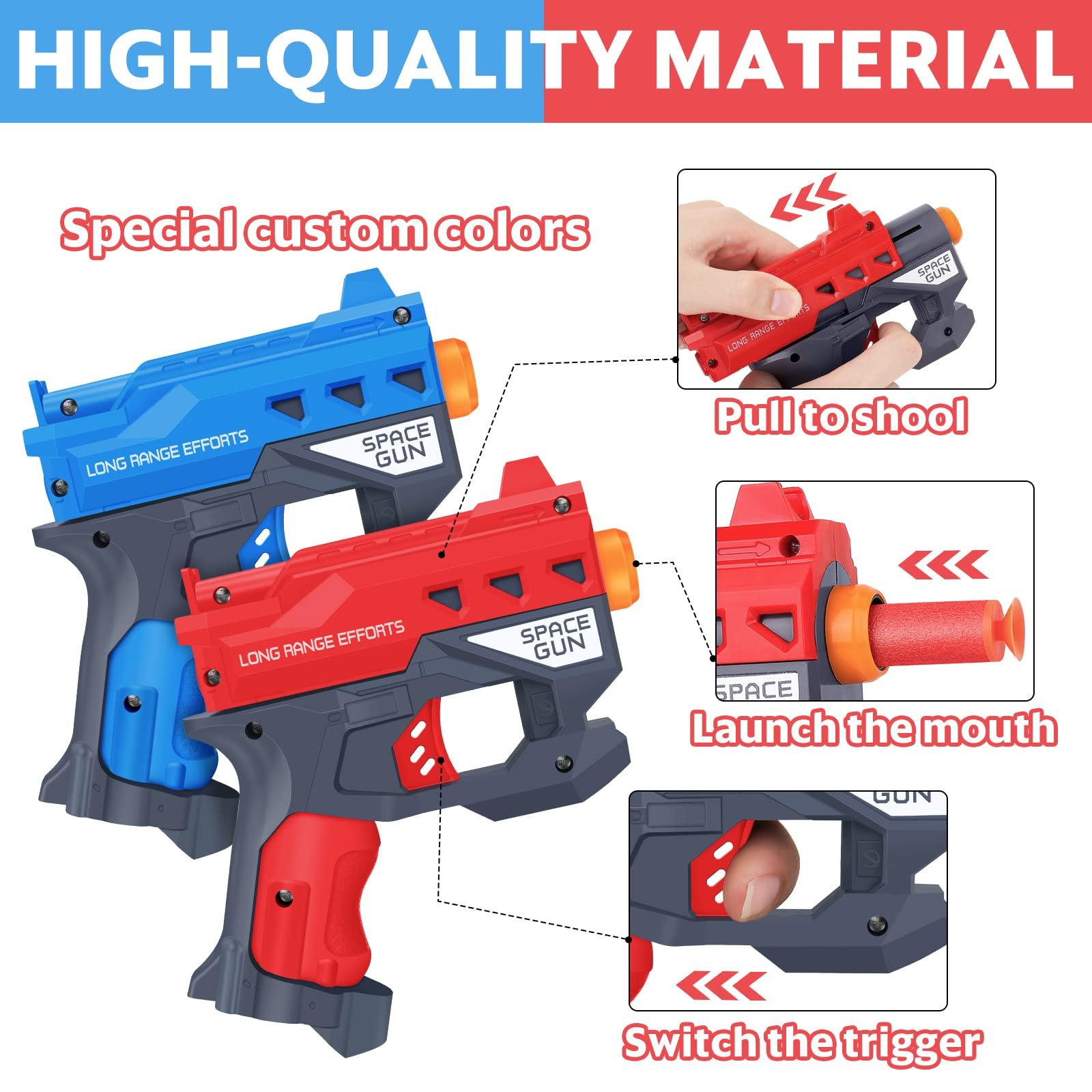 TiopLior TiopLior Party Favors Compatible with Nerf Party, 12 Sets Gun Party Favors for Birthday Pack Included Mini Foam Pistols, 240 Foam Bullets, Safety Glasses, Wrist Belt Band, Face Masks
