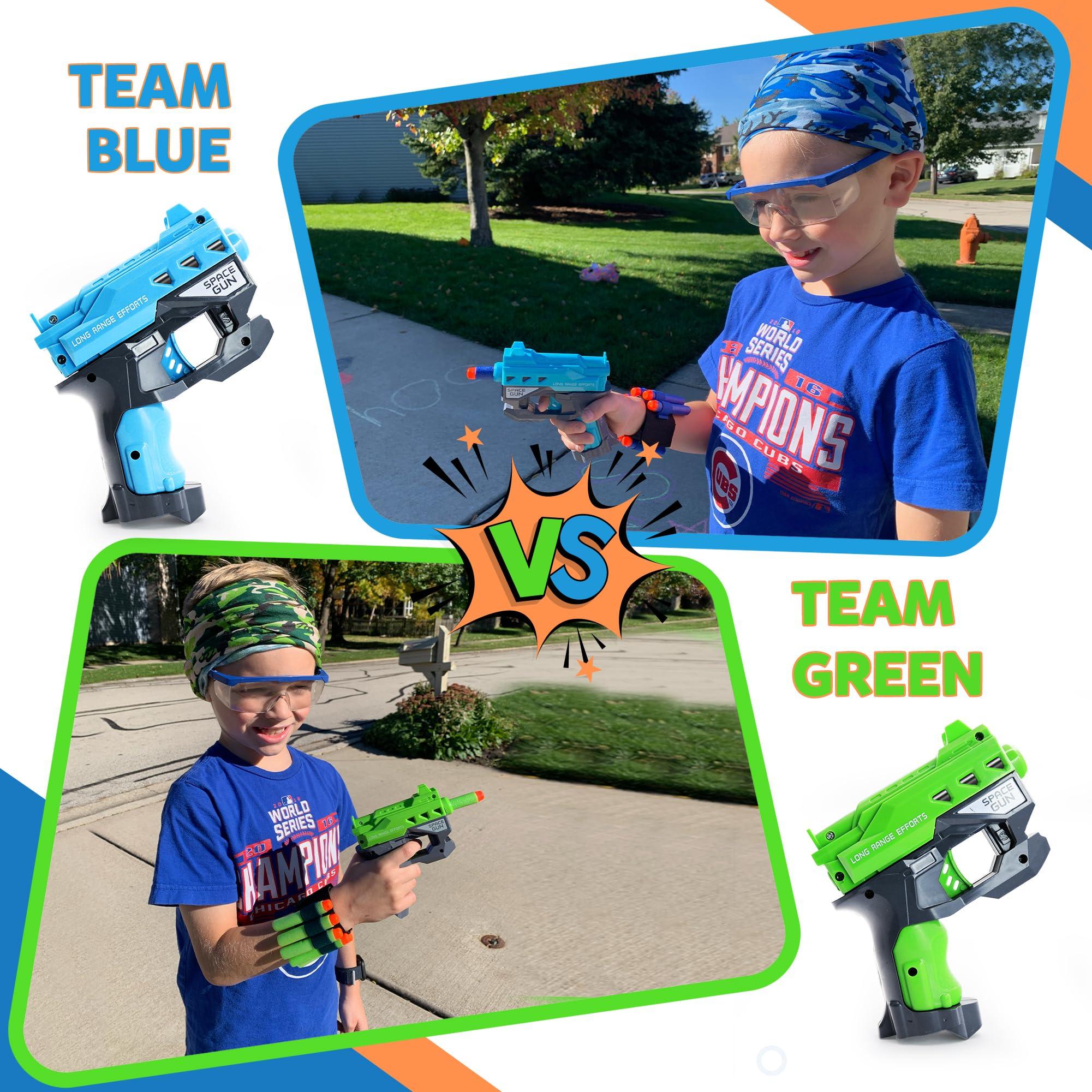 wishery Wishery Accessories for Nerf Party Supplies, Nerf Party Favors - 12 Sets. Boys Birthday, War Bulk Pack. Mini Guns, Darts, Glasses, Masks, Wristbands