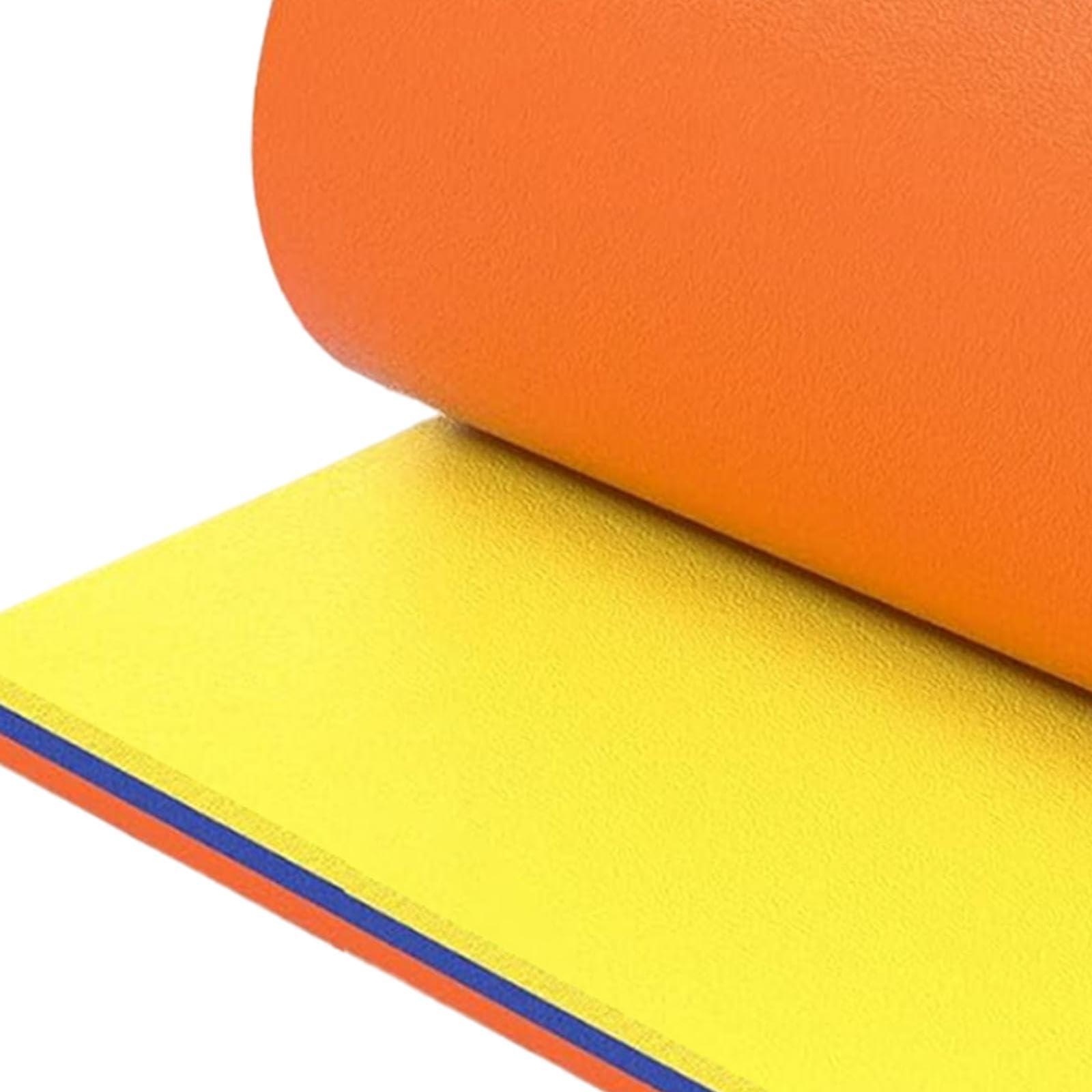 Vaveren Vaveren Water Float Mat Floats Mattress Play Float Raft for Pool Roll up Float Raft Float Pad for Lake River Beach Boat Adults, Yellow Blue Orange
