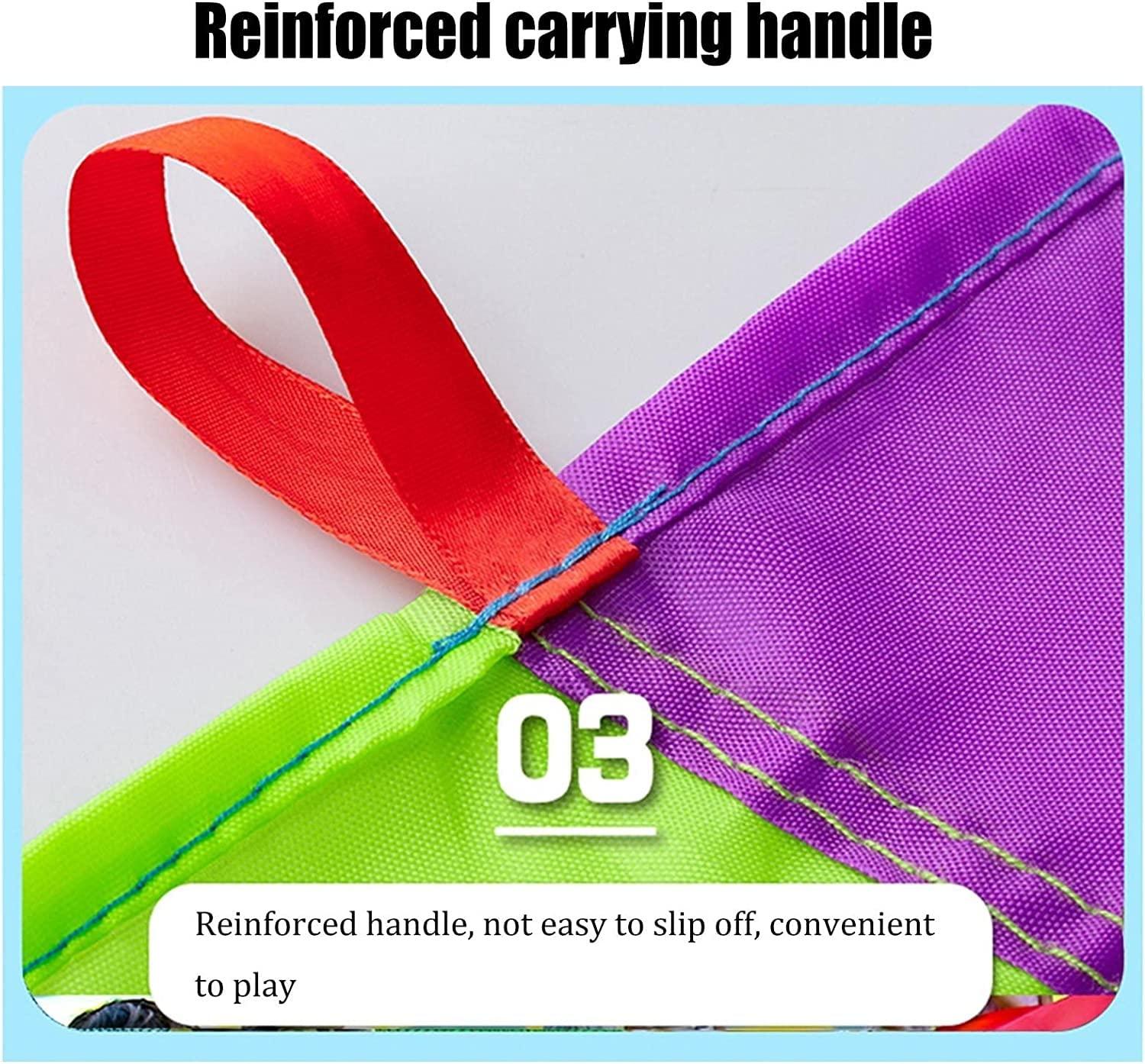 CHENYUEFA CHENYUEFA Parachute Toy for Kids Rainbow Play Parachute Toy with Handles, 3ft-39ft Kids Play Parachute for Outdoor Teamwork Game Kids Birthday Gift(Size:5m/16.4ft)