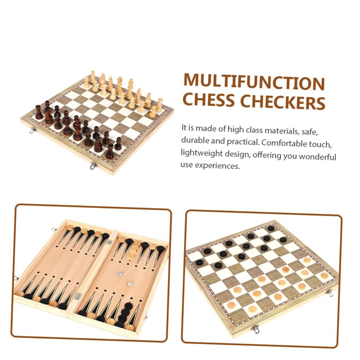 ibasenice ibasenice 1 Set International Chess Educational Chess Wooden Chess Kids Puzzle Plaything Chess Toy Wooden Folding Chess Adults West Chess Kids Toy Wood Chess Creative Chess Wooden West Chess