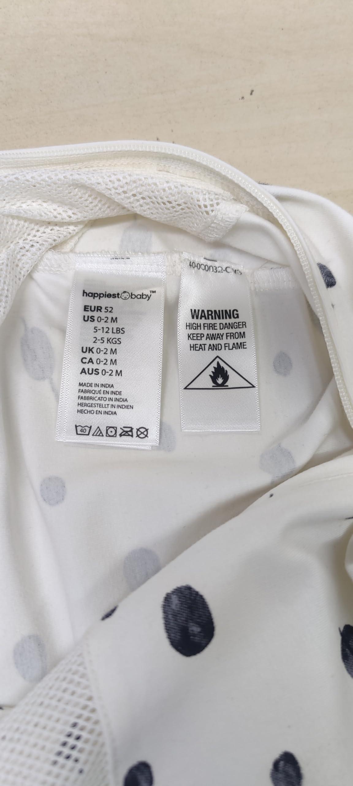 Happiest Baby Happiest Baby SNOO Sleep Sack - 100% Organic Cotton Baby Swaddle Blanket - Doctor Designed Promotes Healthy Hip Development (White, Medium)