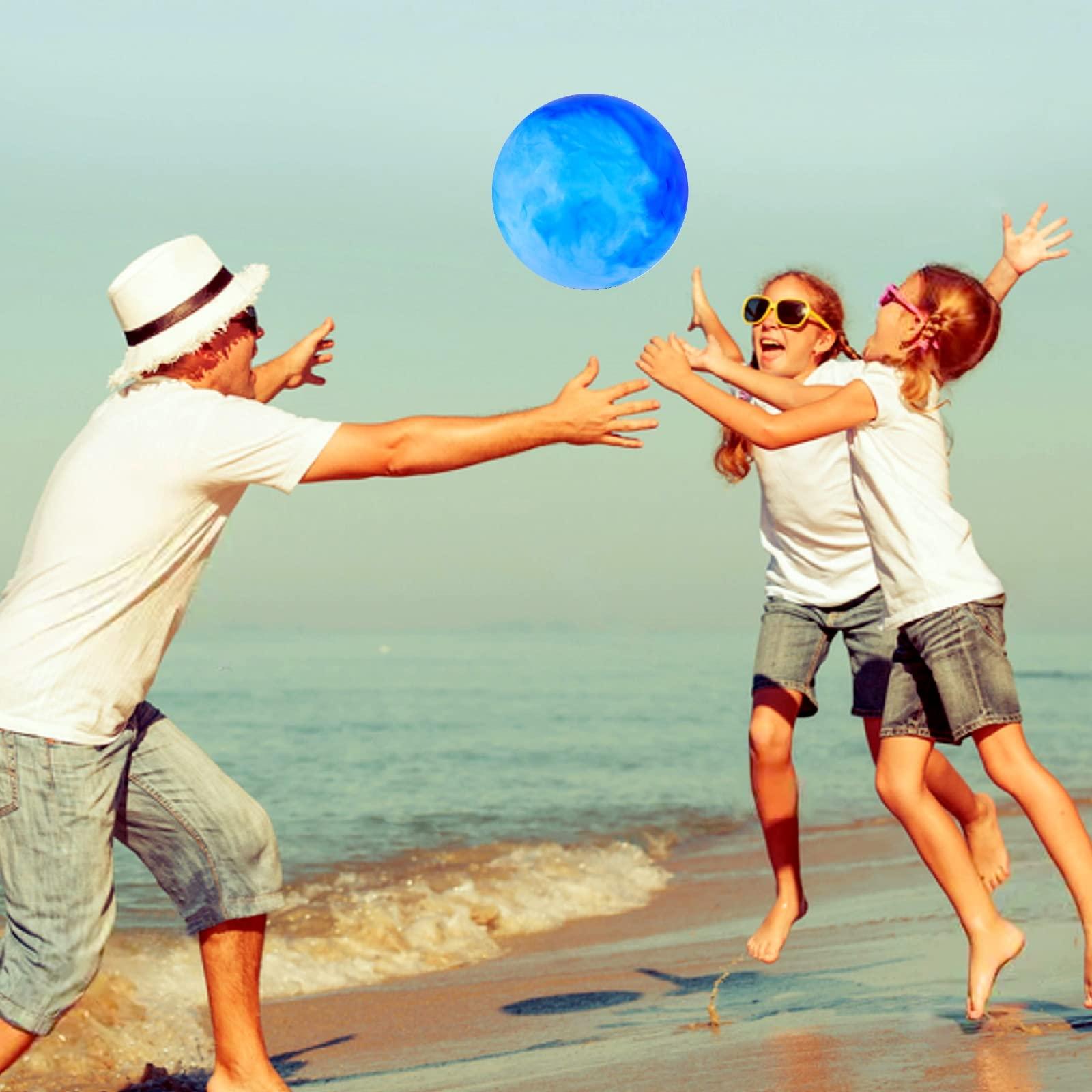 GCQJOQ GCQJOQ 2 Pcs 9 Inch Marbleized Bouncy Balls for Kids Large-Sized Ball Inflatable Rubber Playground Sensory Balls for Beach Pets Indoor Outdoor Kickball Water Balls