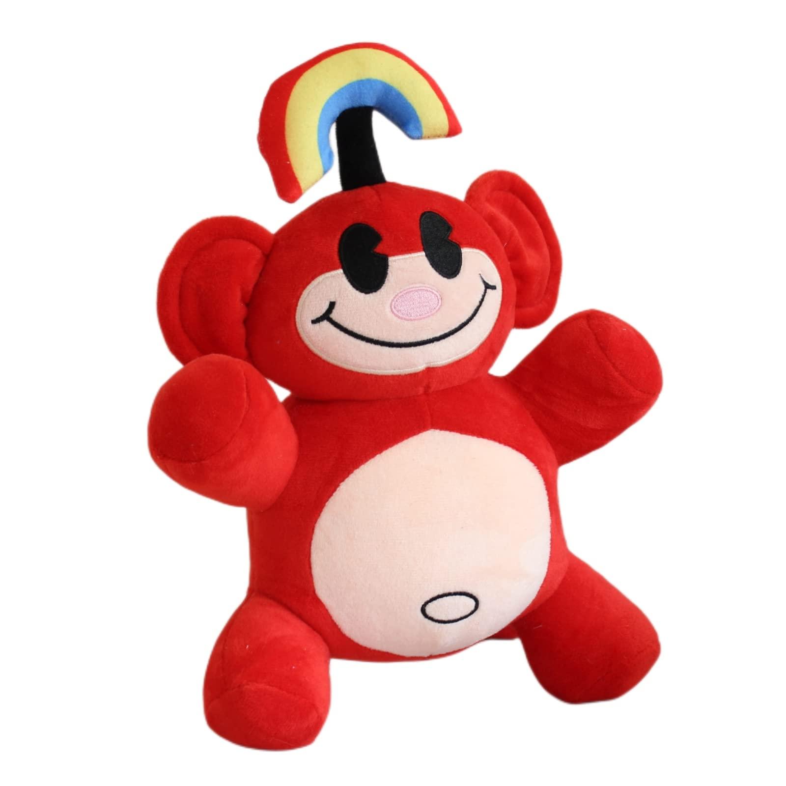 VatanFari Rainbow Monkey Plush,12\" KND Rainbow Monkey Plushies Peluches Stuffed Animal Doll Toys,Kids Birthday Party Favor Preferred Gift for Holidays,Birthdays (Red)