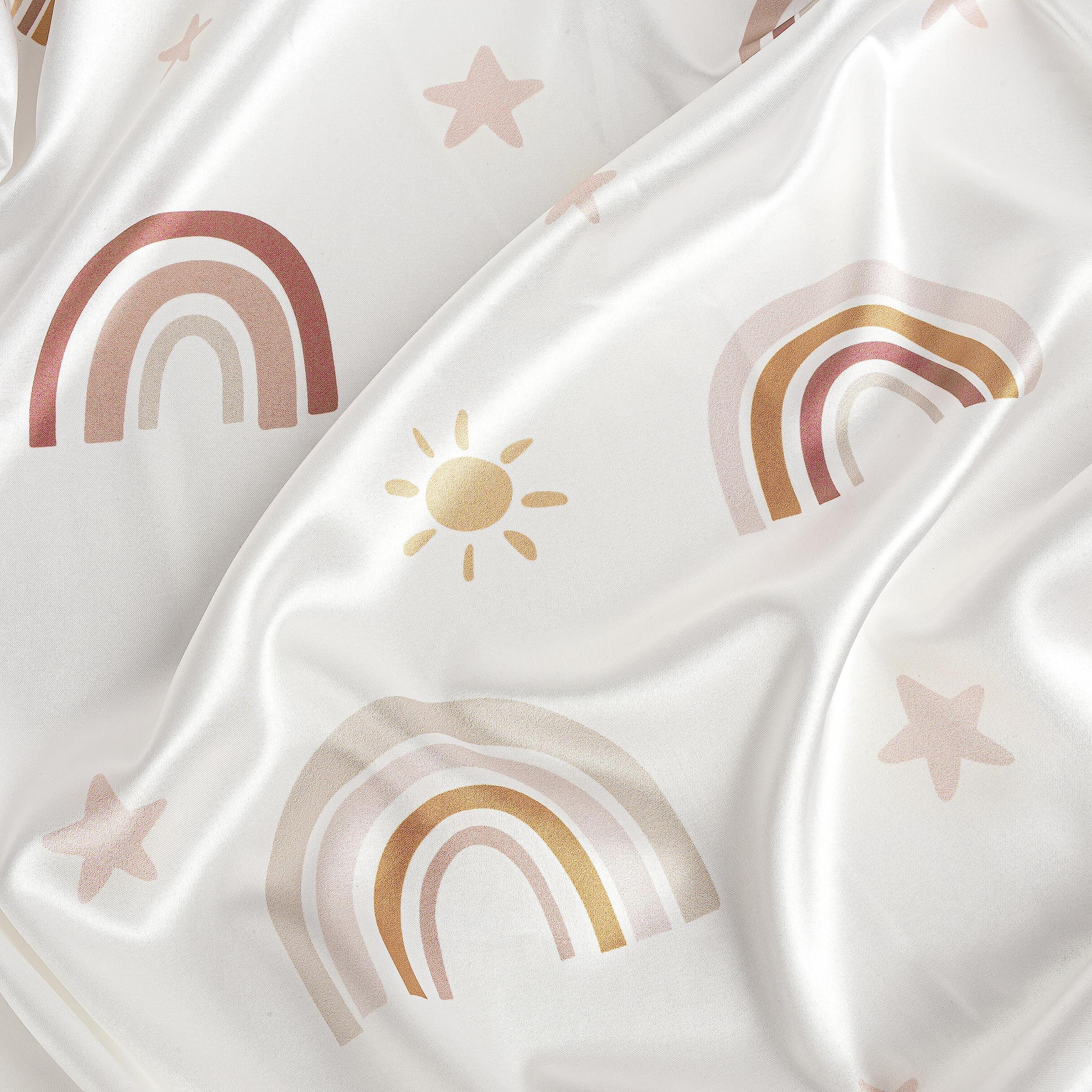 Sweet Jojo Designs Sweet Jojo Designs Boho Rainbow Girl Baby Satin Fitted Crib Sheet Infant Newborn Nursery Toddler Bed Room Standard Mattress Blush Pink Yellow Bohemian Modern Neutral Vintage Rose Gold Beige Stars Sun