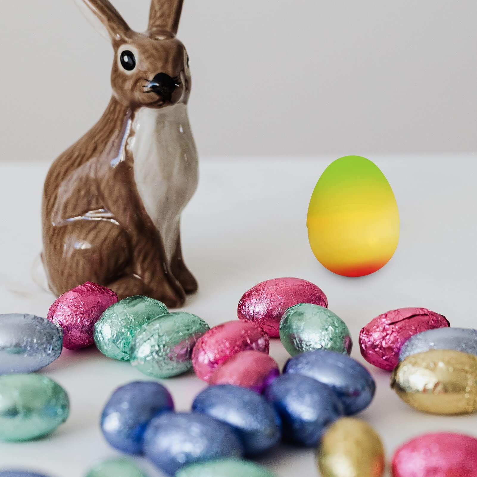 IMIKEYA IMIKEYA White Plastic Easter Egg, 16pcs Blank Fillable Eggs Detachable Empty Diy Easter Eggs Paintable Artificial Fake Eggs Diy Painting Kit for Easter Hunt Basket Filler