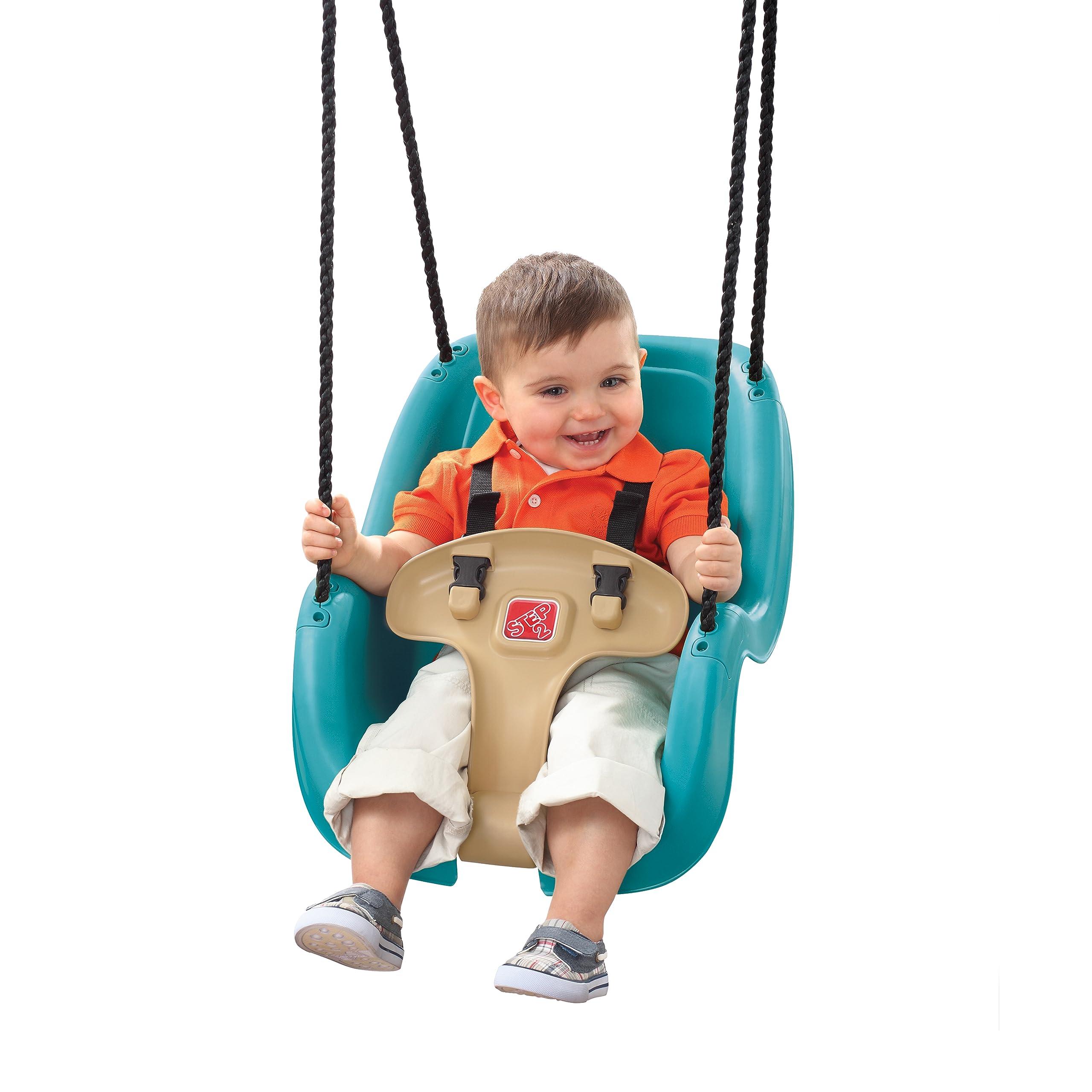 Step2 Step2 Infant to Toddler Swing, Baby Outdoor Swing, Backyard Bucket Style Swing Seat, Secure Harness, Outside Weather-Resistant Rope, Attach to Playset, For Toddlers 9 Months -3 Years Old