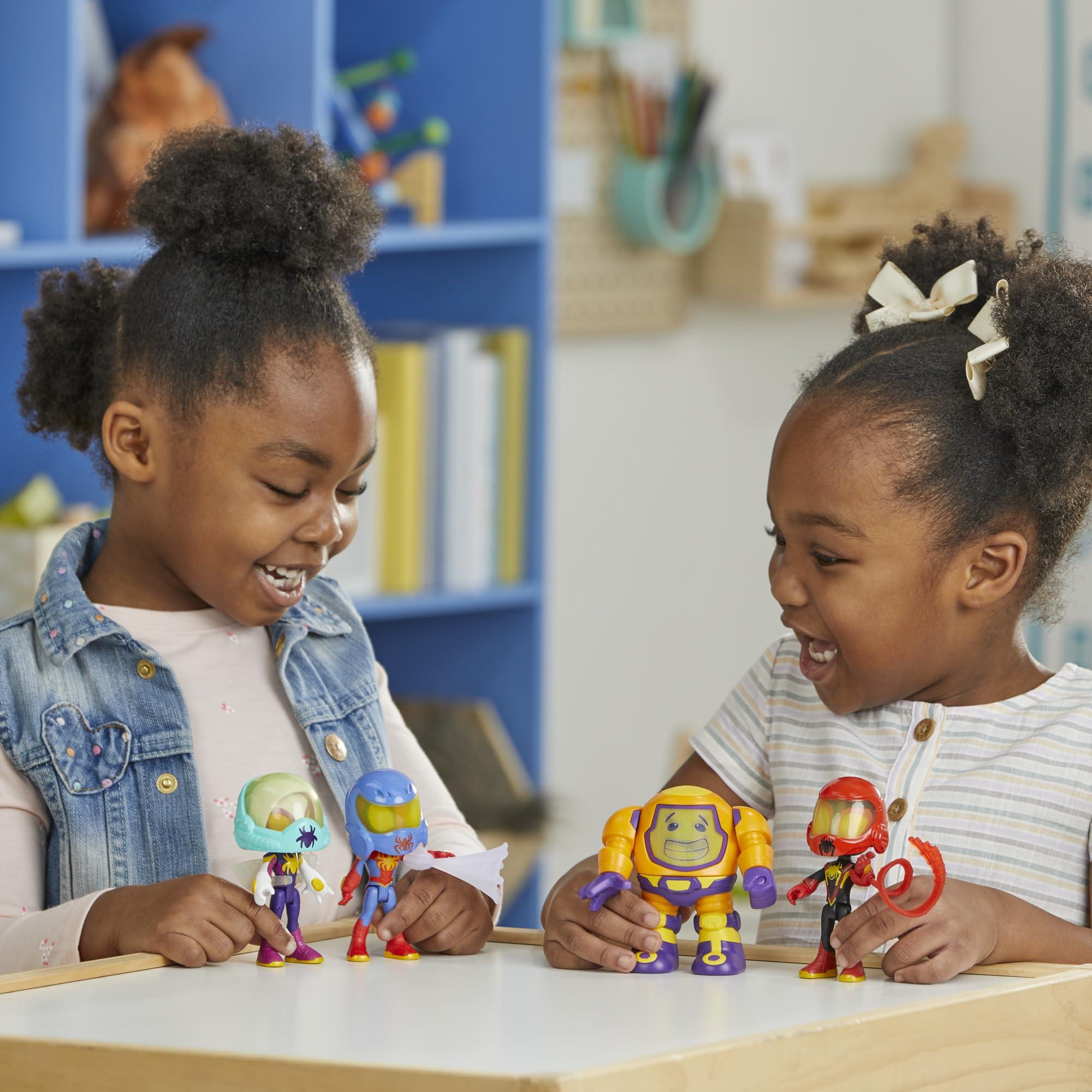 Spidey and his Amazing Friends Spidey and his Amazing Friends Marvel Web-Spinners Gear Up for Adventure 4-Pack, 4-Inch Action Figures with 6 Accessories, Super Hero Toys for Kids 3+