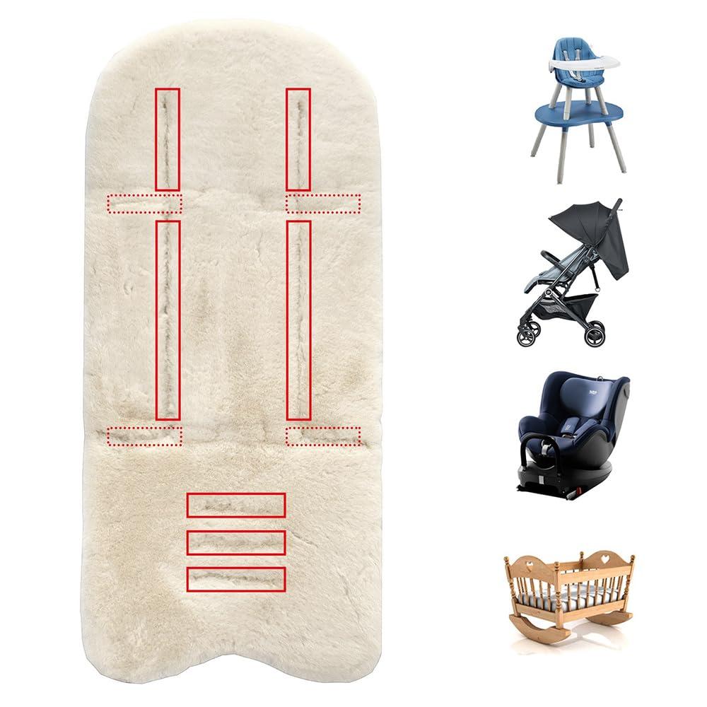 Alunsito Baby Stroller Insert Pad Liner, 29'' x 14'' Stroller Cushion, Car Seat Insert Mat, Universal Pram Seat Cushion, Stroller Liner, Pushchair Seat Cushion for Baby High Chair Buggy, Light Grey