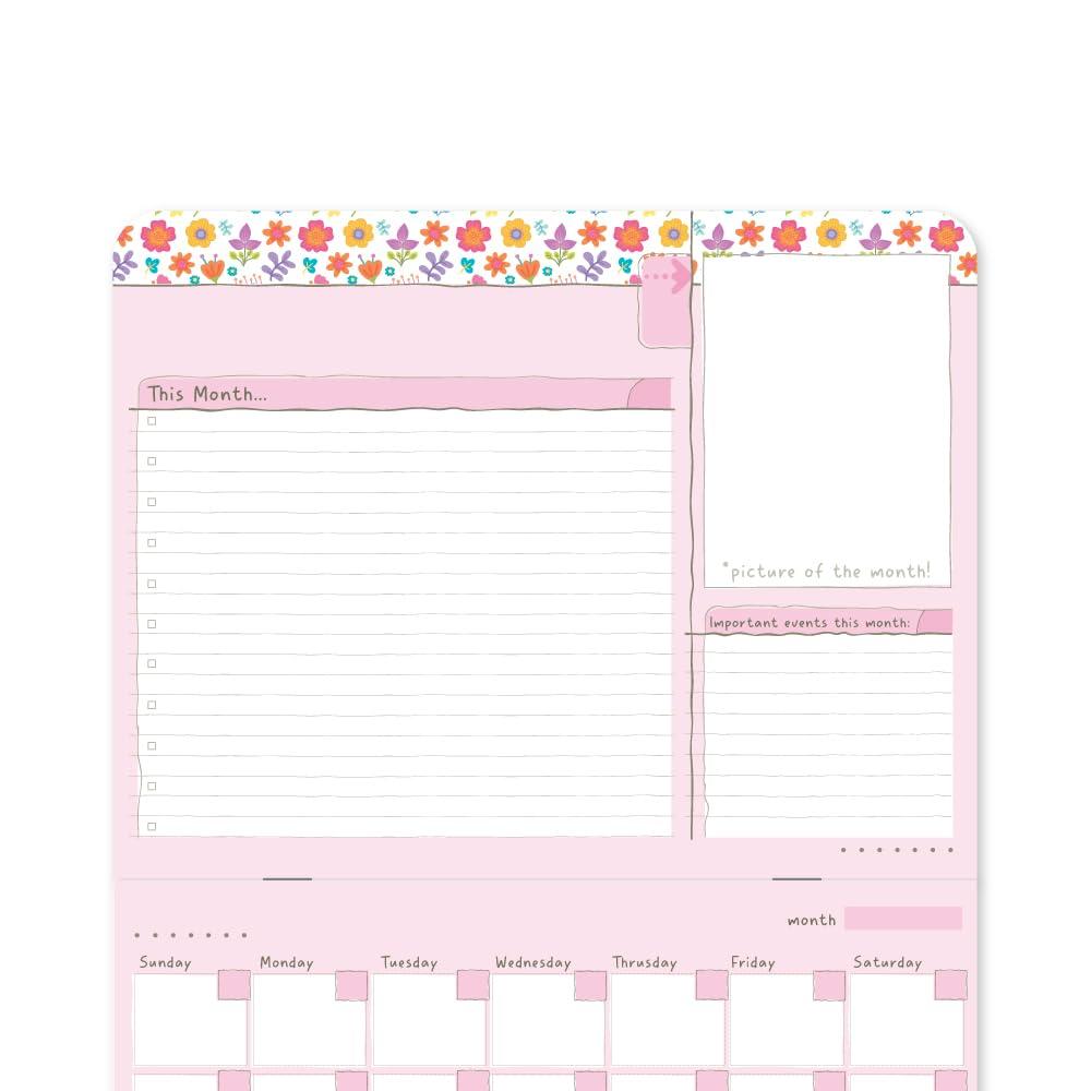 UPICK-IT "My First Year" Baby Calendar with Stickers Track and Cherish Every Milestone! (Tan Baby Girl)