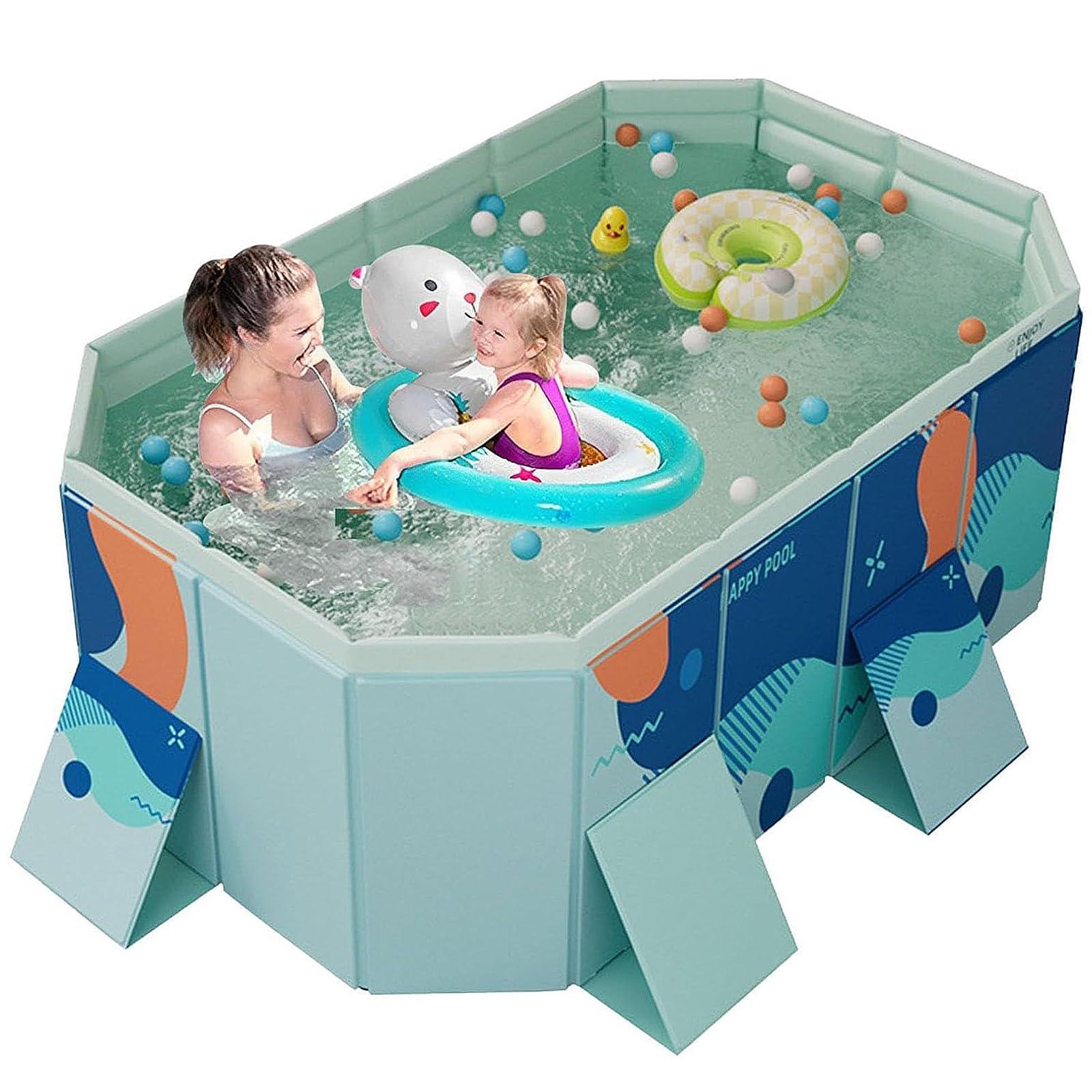 SINBAISHUNYYT Rectangular Above Ground Pool, Hard Side Above Ground Pool, Foldable Swimming Pool for Kids & Dog Pools for Large Dogs, Dog Swimming Pool(Size:6.8 * 4.5 * 1.8FT)