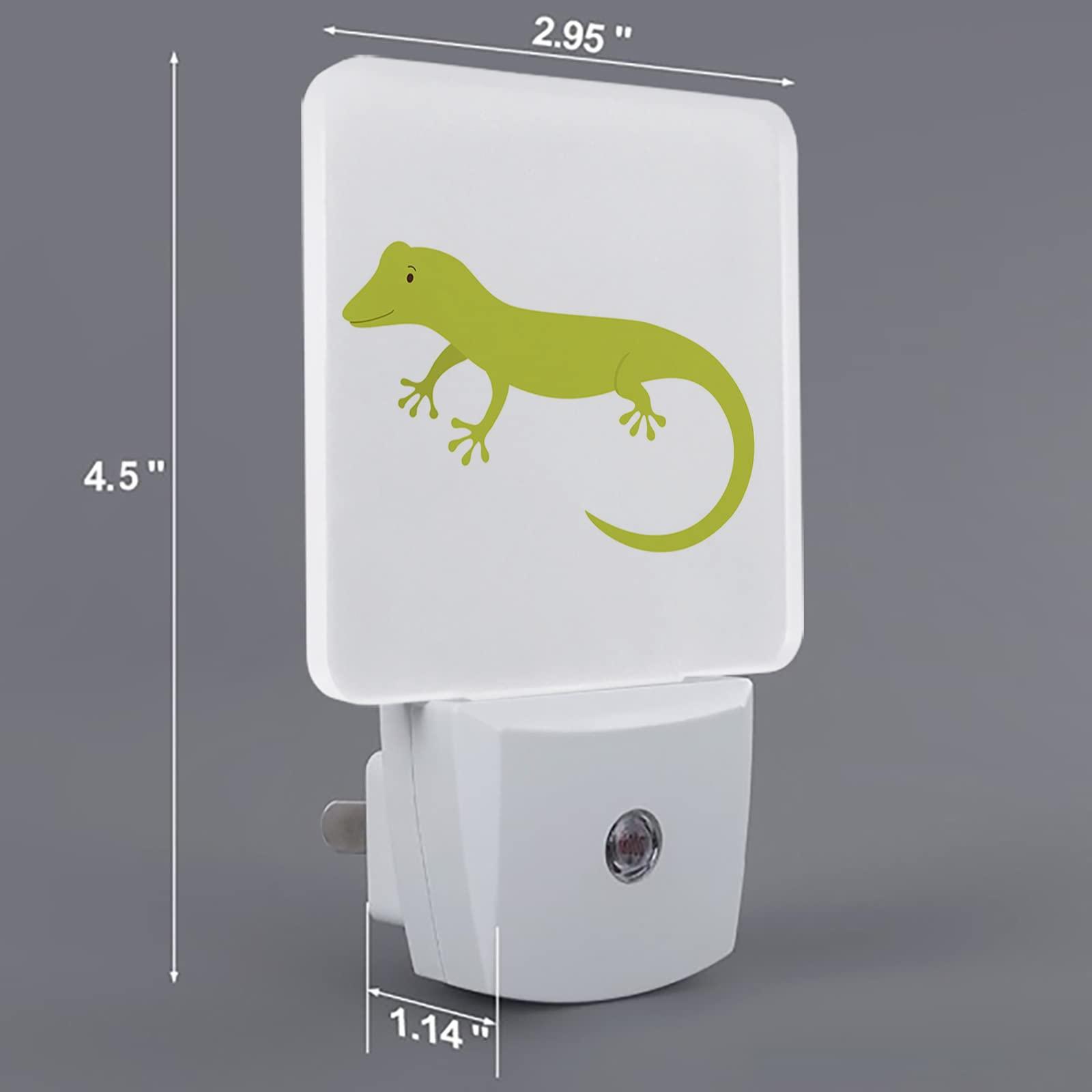 T&H XHome Night Light for Kids, Abstract Cartoon Black Eye Solid Green Gecko LED Night Light Plug into Wall with Light Sensors Dusk to Dawn, Nightlight for Children Girls Baby Room Nursery Stairs Hallway Decor