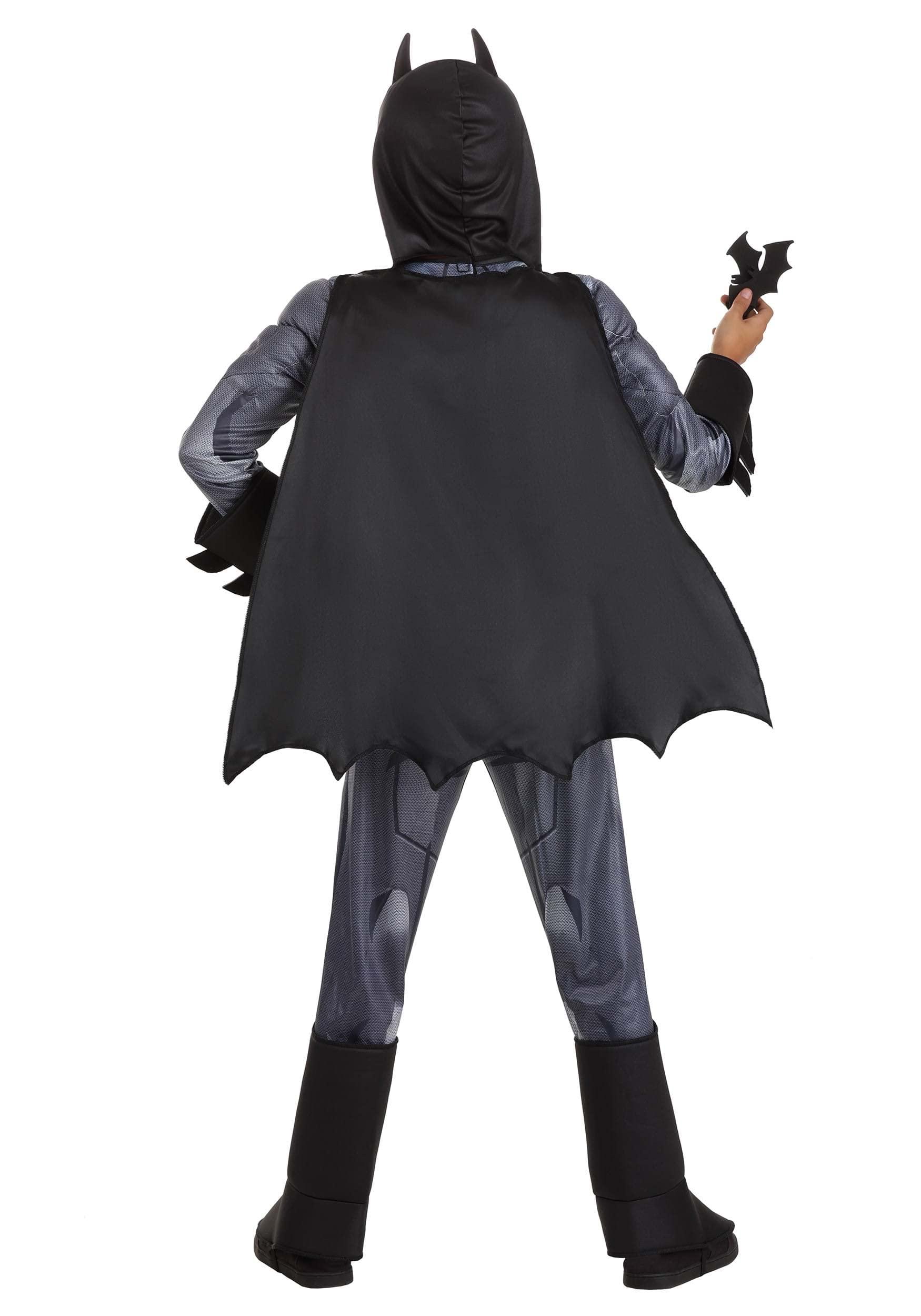 Fun Costumes Fun Costumes Deluxe DC Comics Batman for Kids, Black Superhero Suit, Cape & Mask for Parties & Halloween Medium