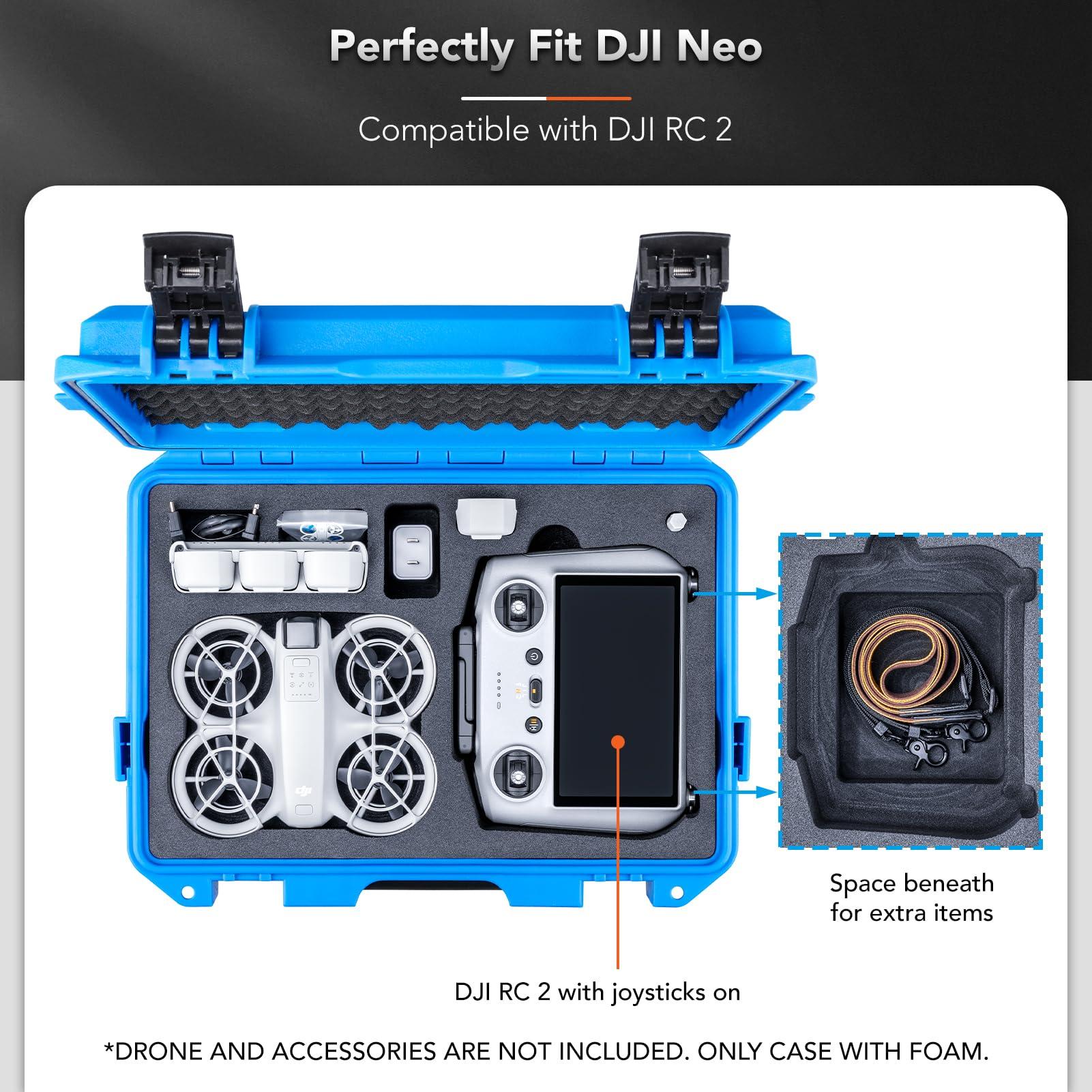 Lykus Lykus Titan N110 Waterproof Hard Case for DJI Neo Combo, RC-N3/DJI RC 2, Support Up to 7 batteries [CASE ONLY]