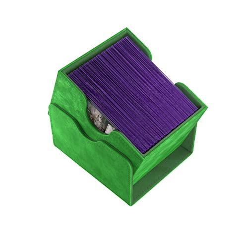 Gamegenic Sidekick 100+ XL Convertible Deck Box | Sideloading Card Storage with Removable Cover Clips Holds 100 Double-Sleeved Cards in Extra Thick Inner Sleeves Green Color Made by Gamegenic (GGS20094ML)