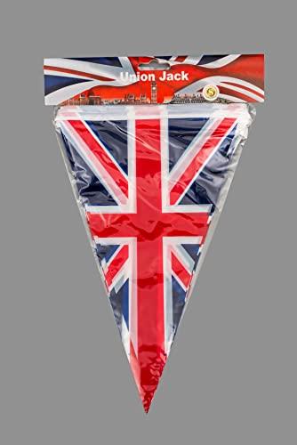 Shatchi SHATCHI 70 Ft Union Jack 50 Triangle Bunting Plastic Olympics Britain Flags Banner UK Decorations, 20m/65ft