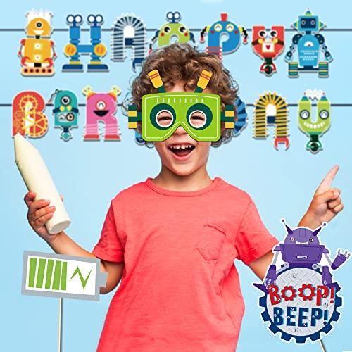 Lide Road 12 PCS Robot Paper Masks Robot Birthday Party Cosplay Masks for Birthday Party Bots Party Supplies Gift Robots Party Favor Birthday Cosplay Dress up Costumes for Kids Boy Girl Party Favors