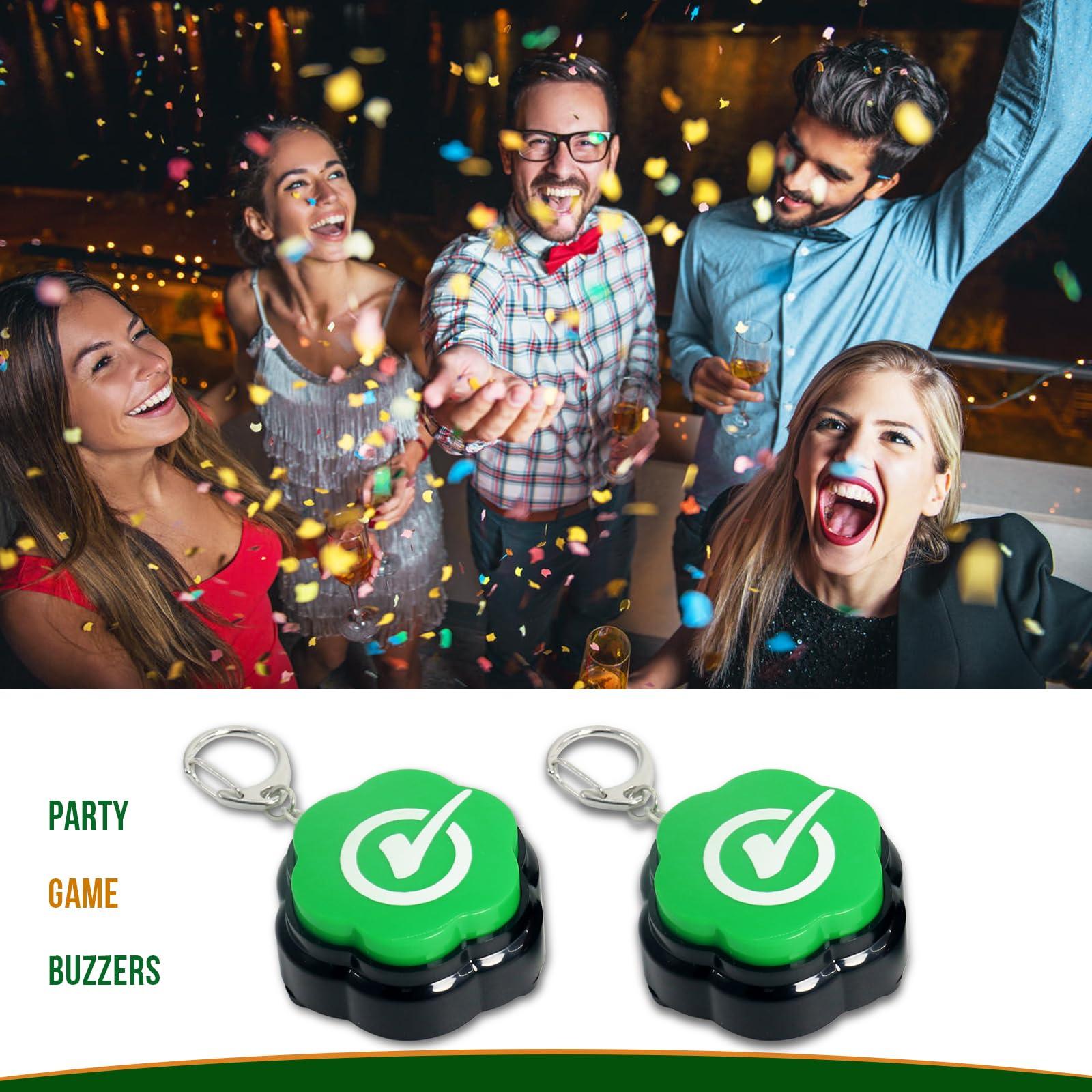 ANLIKY Portable Keychain Right Buzzer Buttons with Sound, Answer Buzzers Set of 2, Buzzers for Game Show, Right Button for Communication