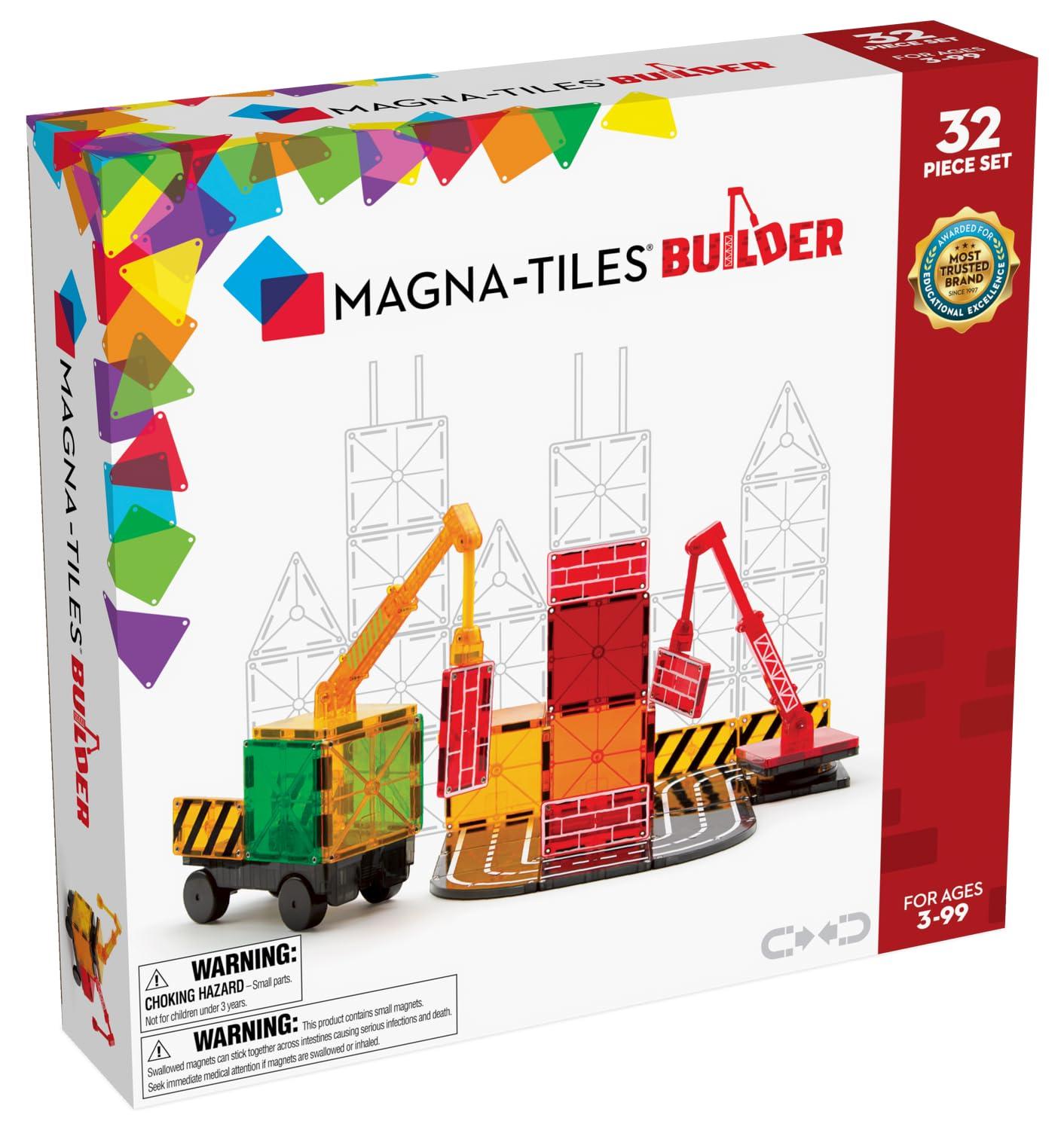 MAGNA-TILES MAGNA-TILES Builder 32-Piece Magnetic Construction Set, The ORIGINAL Magnetic Building Brand