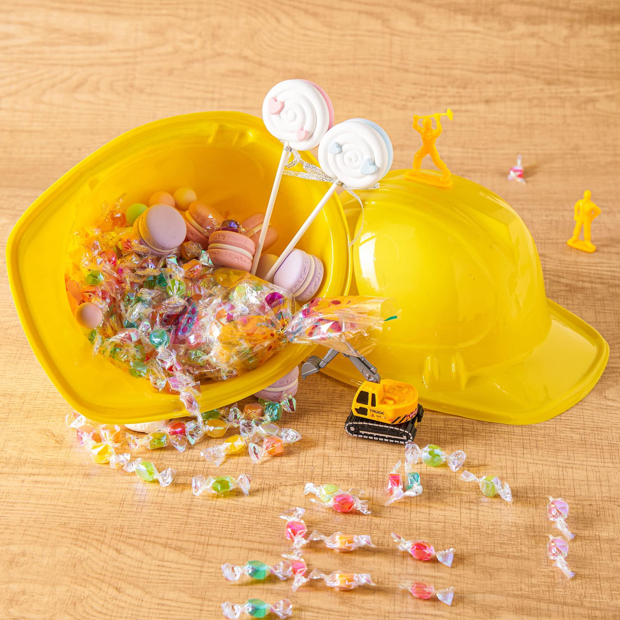 JOYIN JOYIN Construction Hard Hats, 24 Pcs Toy Plastic Kids Party Hats, Yellow, for Children Construction Birthday Party, Building Theme Party Favors