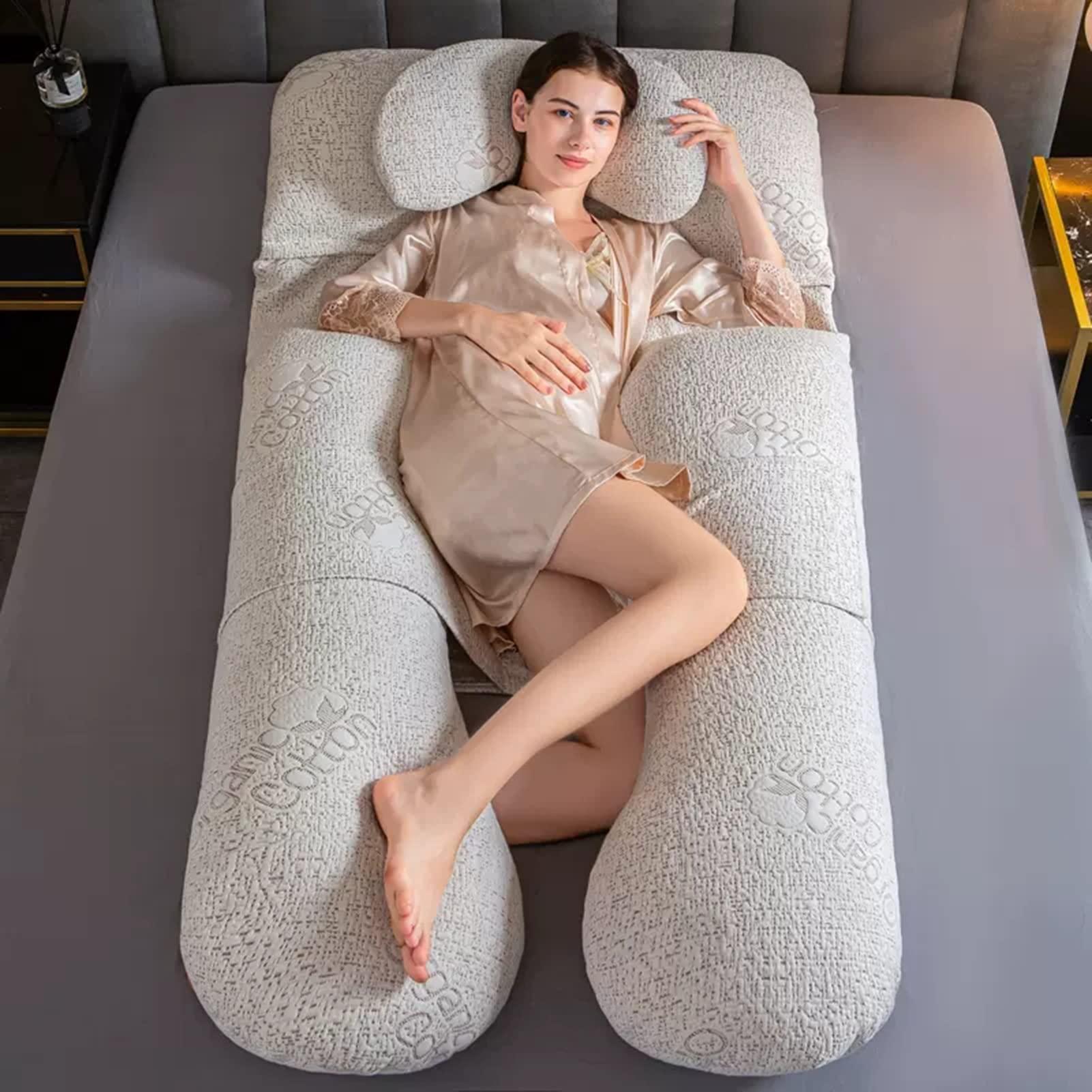 LCYDMJ Pregnancy Pillow Maternity Pillow with Memory Pillow, U-Shaped Body Pillow for Pregnant Women to Help Sleep, with Detachable and Washable Cotton Cover (Color : Style1)