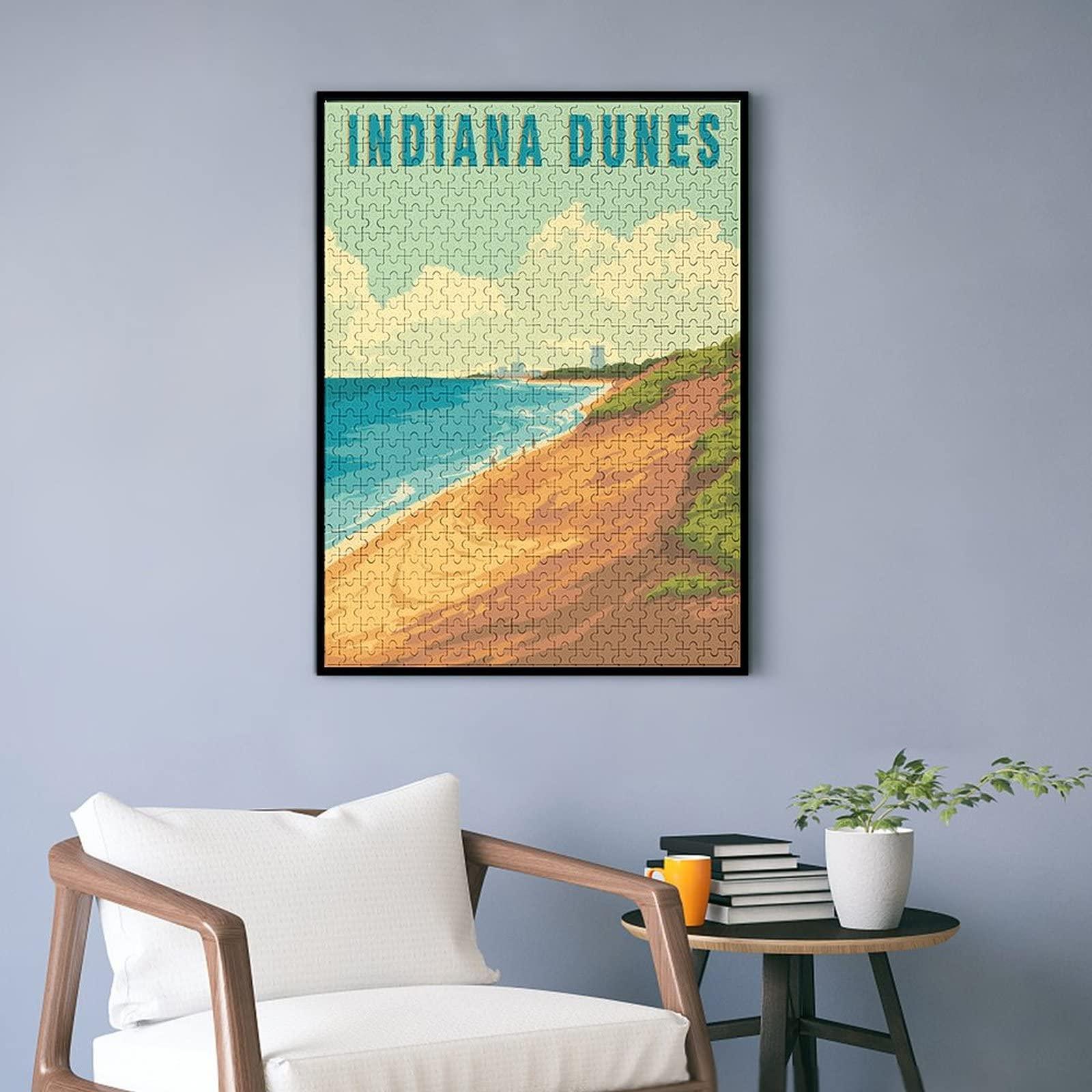 gaeaverse 500/1000pcs Puzzles,US Indiana Dunes National Park Landscape Puzzle,Jigsaw Puzzle for Adults,Home Decoration Gift,Decompression Toys (1000pcs)
