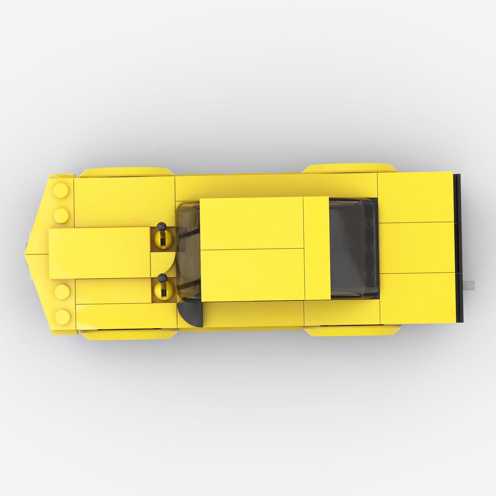 Dayouwang Yellow Sports Car MOC Building Blocks,Speed Champions Cars Toy Building Sets,City Vehicle DIY Building Bricks for Kids and Adults-164 PCS