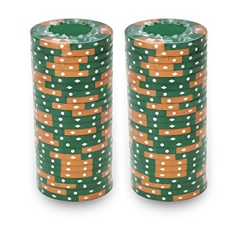 Brybelly Brybelly Crown & Dice Poker Chip Heavyweight 14-Gram Clay Composite – Pack of 50 (Green)