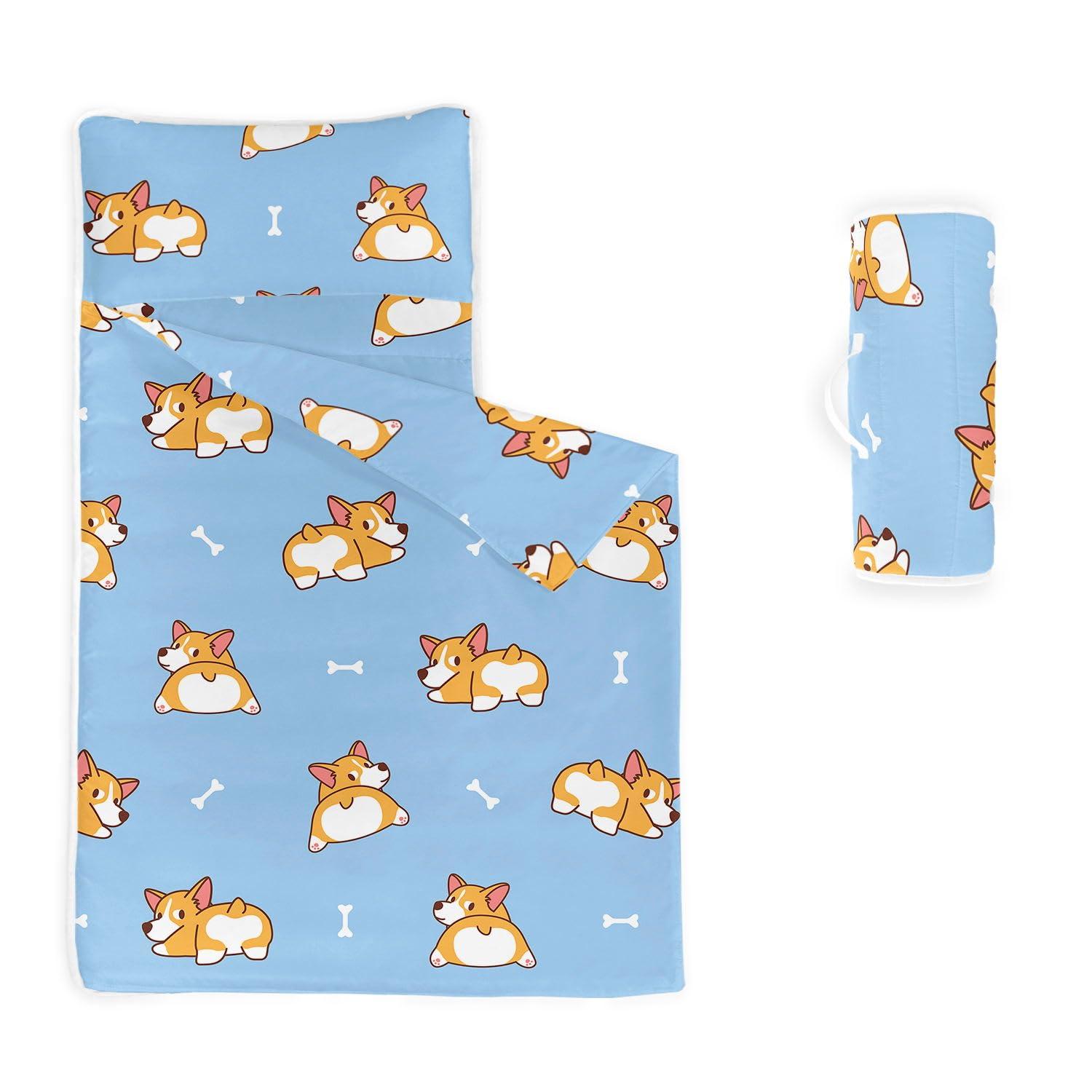 Datura home Datura home Nap Mat -Cute Dogs Sleeping Bag with Removable Pillow - Daycare and Sleepovers Preschool Kindergarten Bedding Set for Kids Toddler Boys Girls(Dogs Standard)