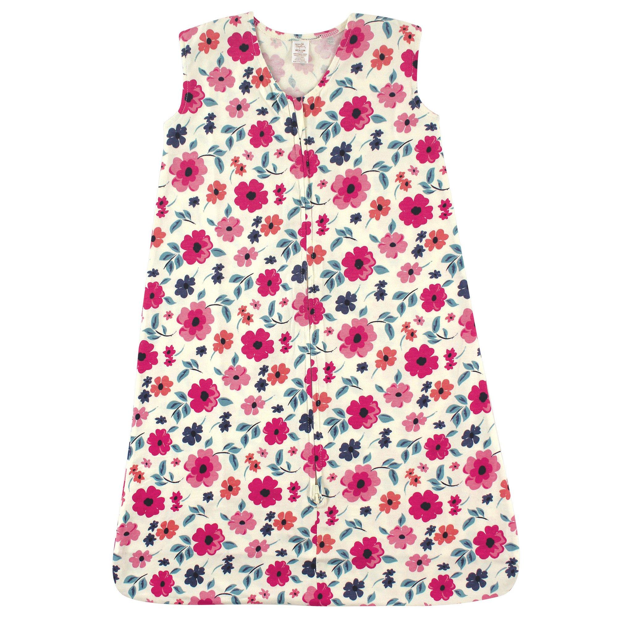 Touched by Nature Touched by Nature Unisex Baby Organic Cotton Sleeveless Wearable Sleeping Bag, Sack, Blanket, Garden Floral, 0-6 Months