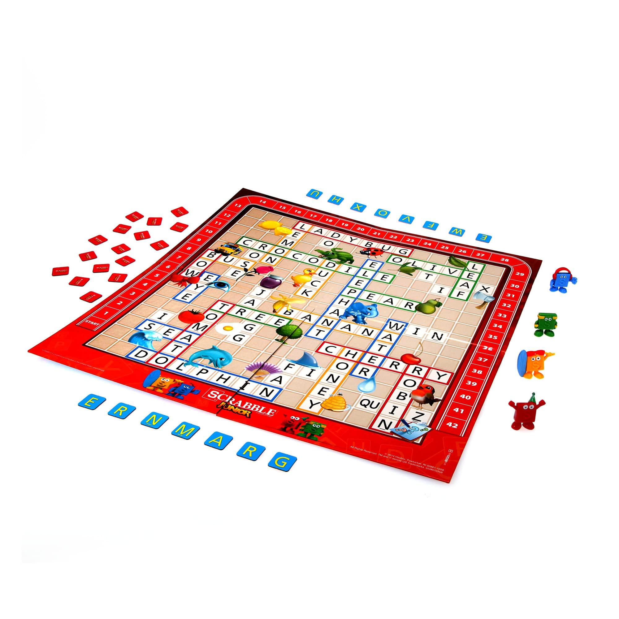 Hasbro Gaming Hasbro Gaming Scrabble Junior Board Game | 2-4 Players | Family Educational Word Games for Kids | Back to School Gifts for Classroom | Ages 5+