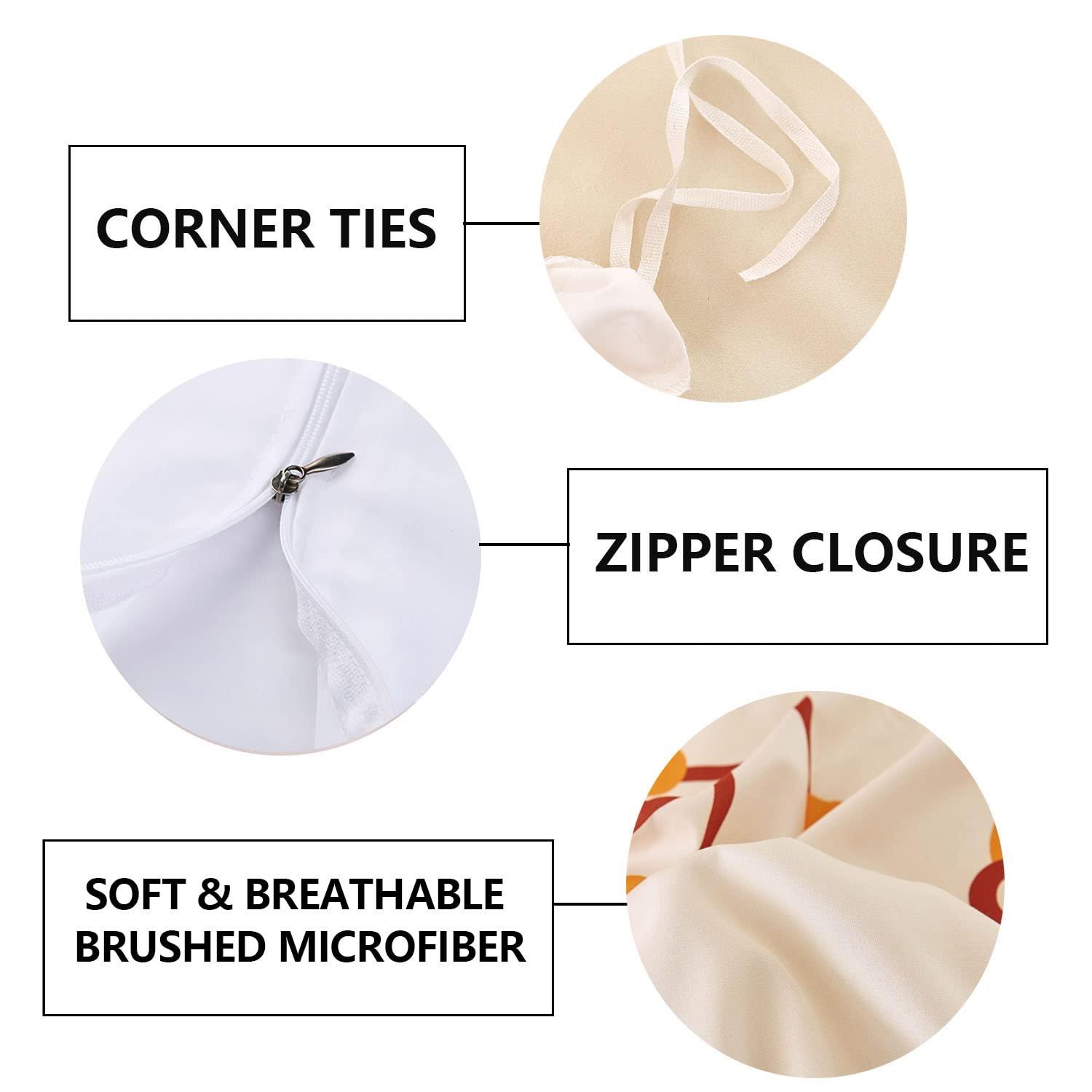 LUVIVIHOME LUVIVIHOME 3PCS Cute Fox Bedding, White Duvet Cover Full, Baby Girls Boys Toddler Kids Bedding, Cartoon Woodland Animals Wildlife Fox Comforter Bedspread Quilt Cover, Cute Room Decor, 2 Pillow Shams