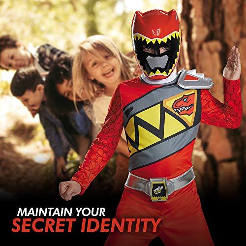 Disguise Red Power Rangers Costume for Kids. Official Licensed Red Ranger Dino Charge Classic Muscle Power Ranger Suit with Mask for Boys & Girls, Medium (7-8)