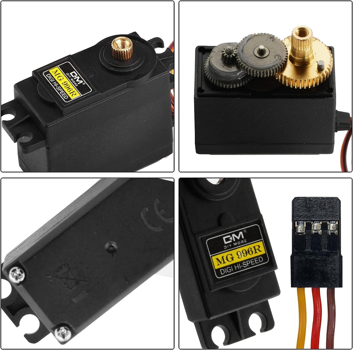 diymore diymore [6-Pack] Servo MG996R Metal Gear Servo Torque Digital Servo Motor High Speed Torque Servo Motor for Smart RC Helicopter Car Boat Robot