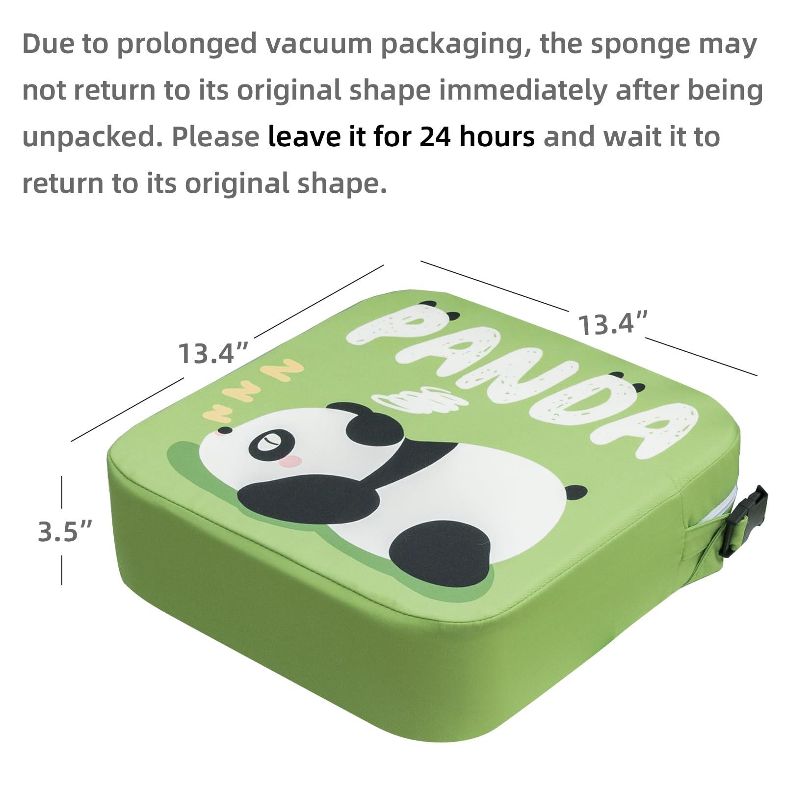 Eiury Eiury Toddler Booster Seat for Dining Table, Portable Kids Booster Seat with Safety Buckles Portable Increasing Booster Cushion with Non-Slip Bottom (Green Panda)