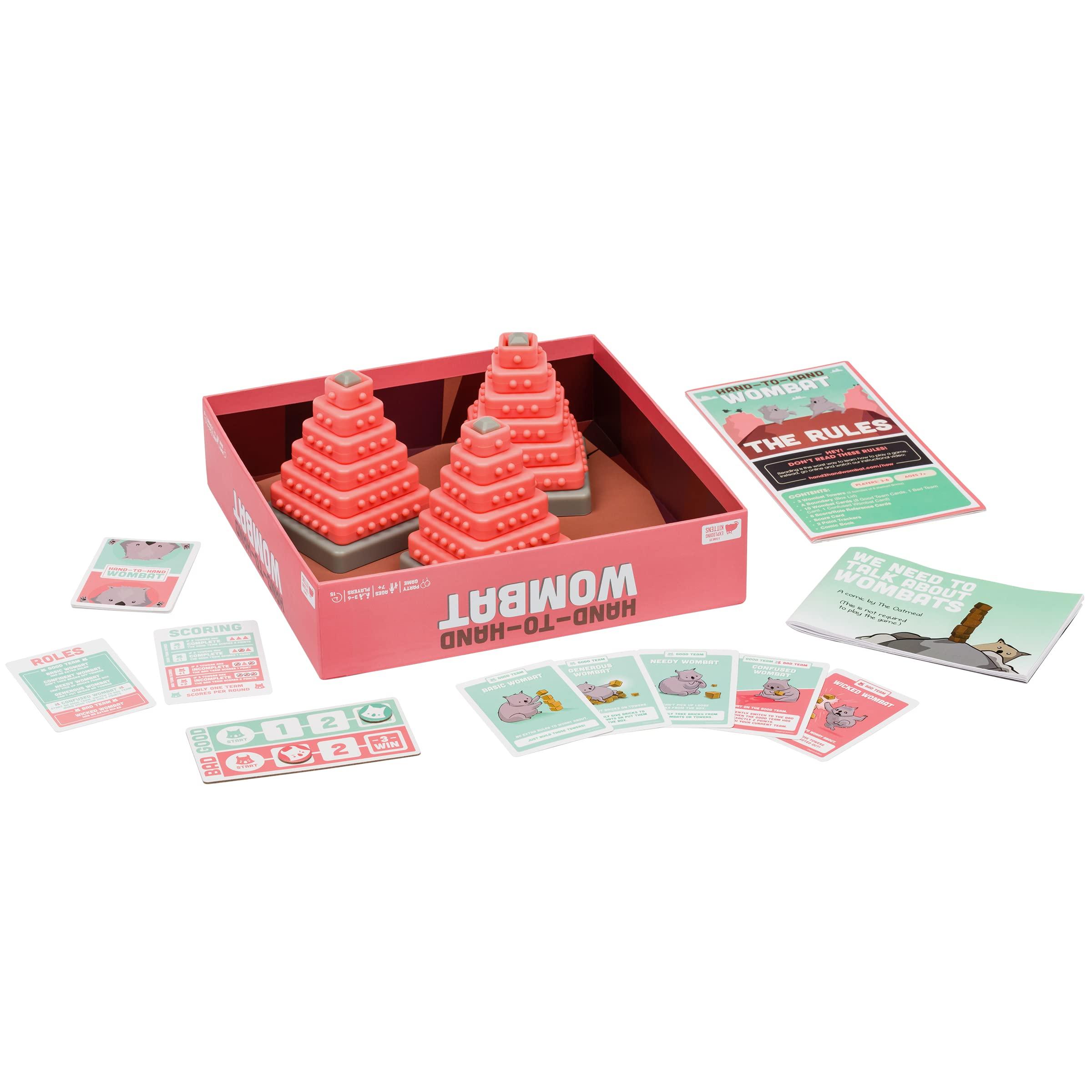 Exploding Kittens LLC Exploding Kittens Hand to Hand Wombat Card Game Fun Family Card Games for Adults Teens & Kids - Fun Party Games, 3-6 Players