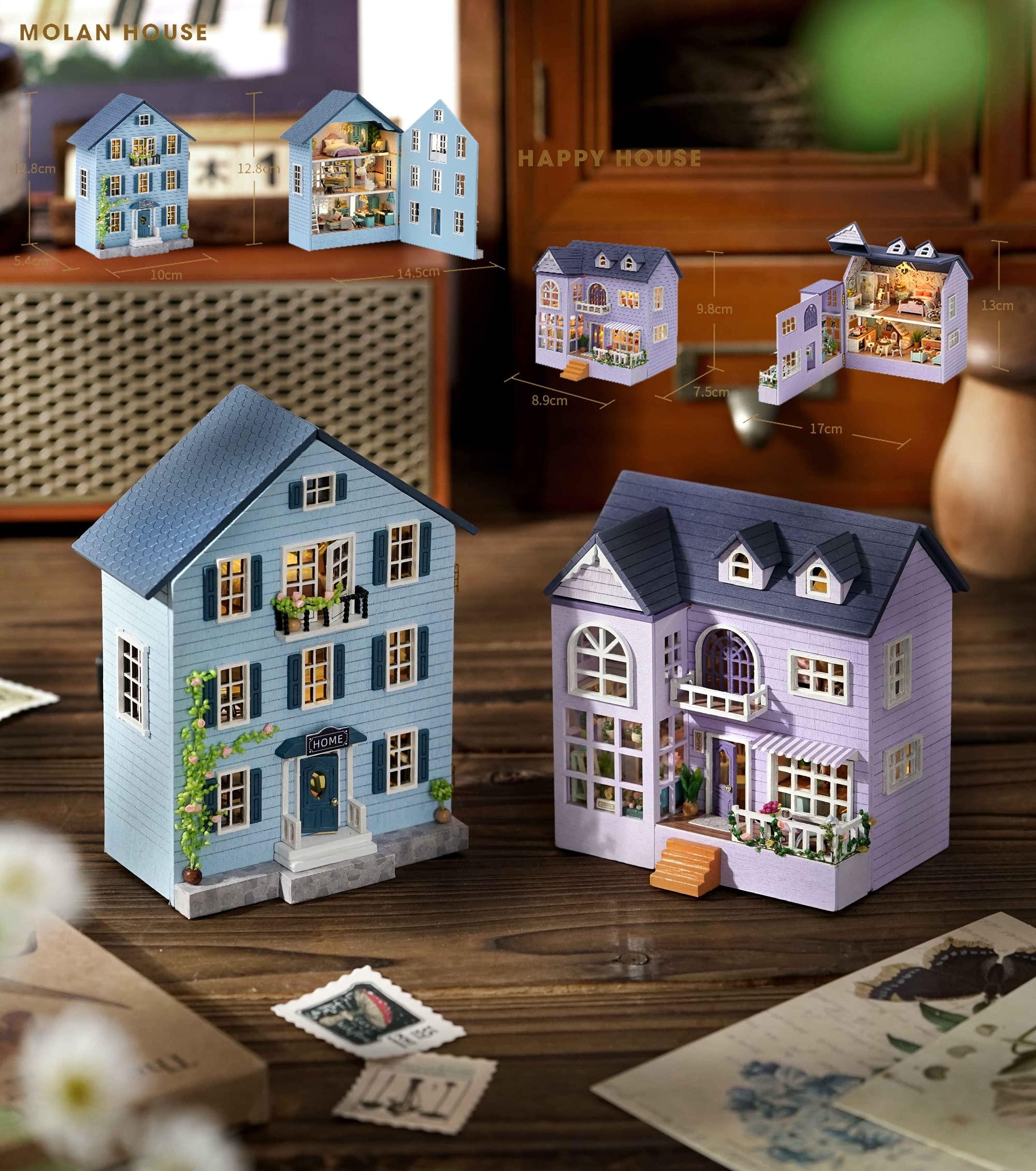 Ahilmrn Ahilmrn DIY Miniature Dollhouse Kit, DIY Wooden Dollhouse Handmade Miniature Building Kit Hobby Craft Home Decor