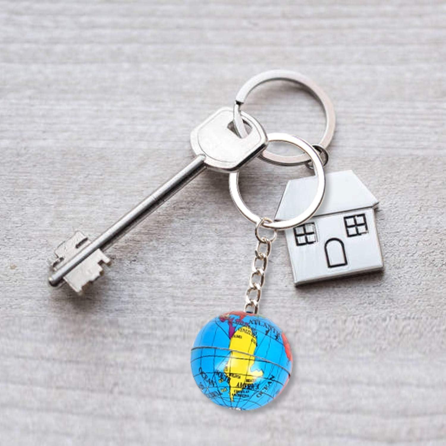 PROLOSO PROLOSO 48 Pcs Globe Keychains Bulk for Kids World Planet Earth Theme Keyrings Toy 1 Inch