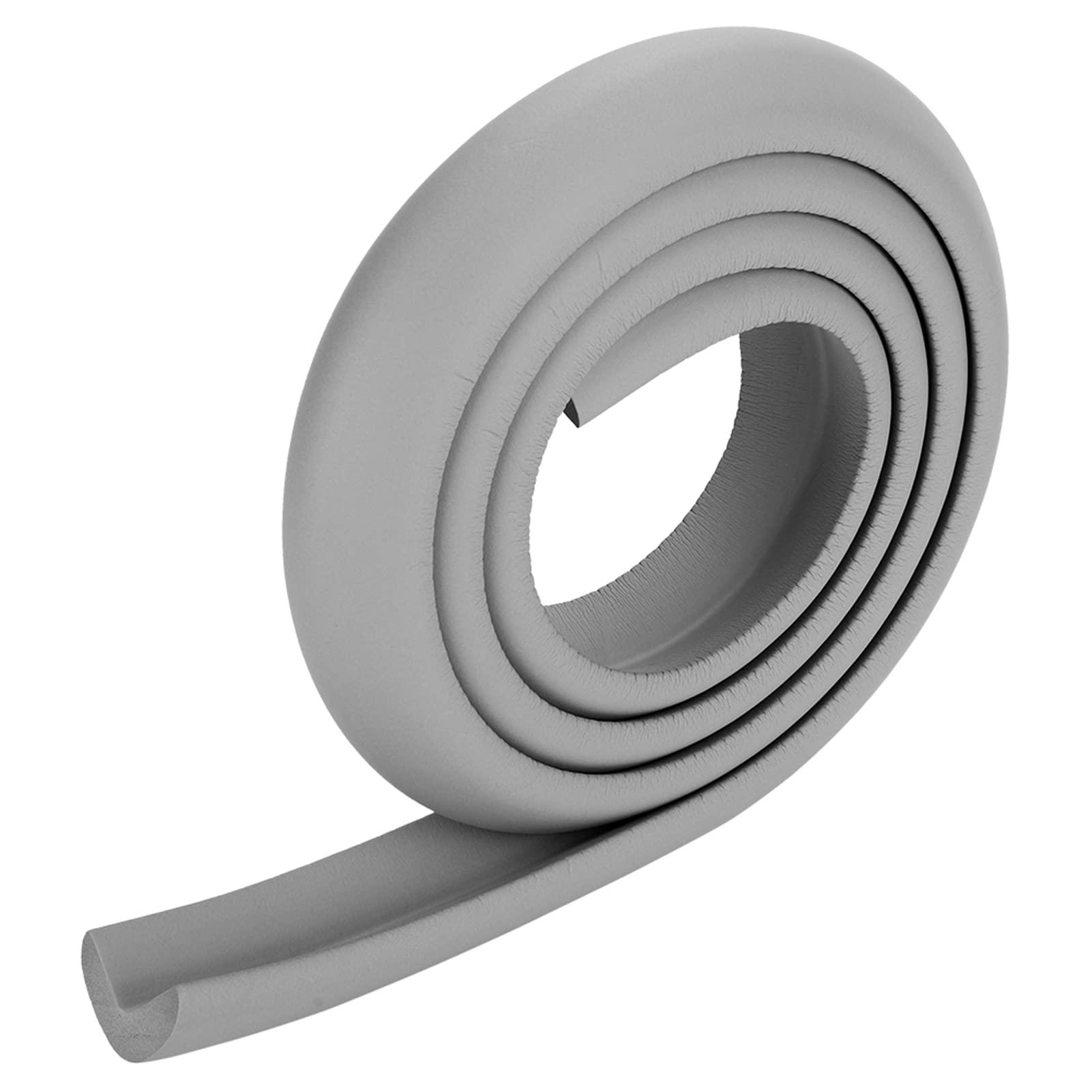 ToysCentral Basics Corner Protector Baby, Crib Padding for Sides Rubber Furniture and Corner Guards 2M Baby Safety Desk Cushion Crib Bumpers Padded for Table, Fireplace, Countertop (Grey)